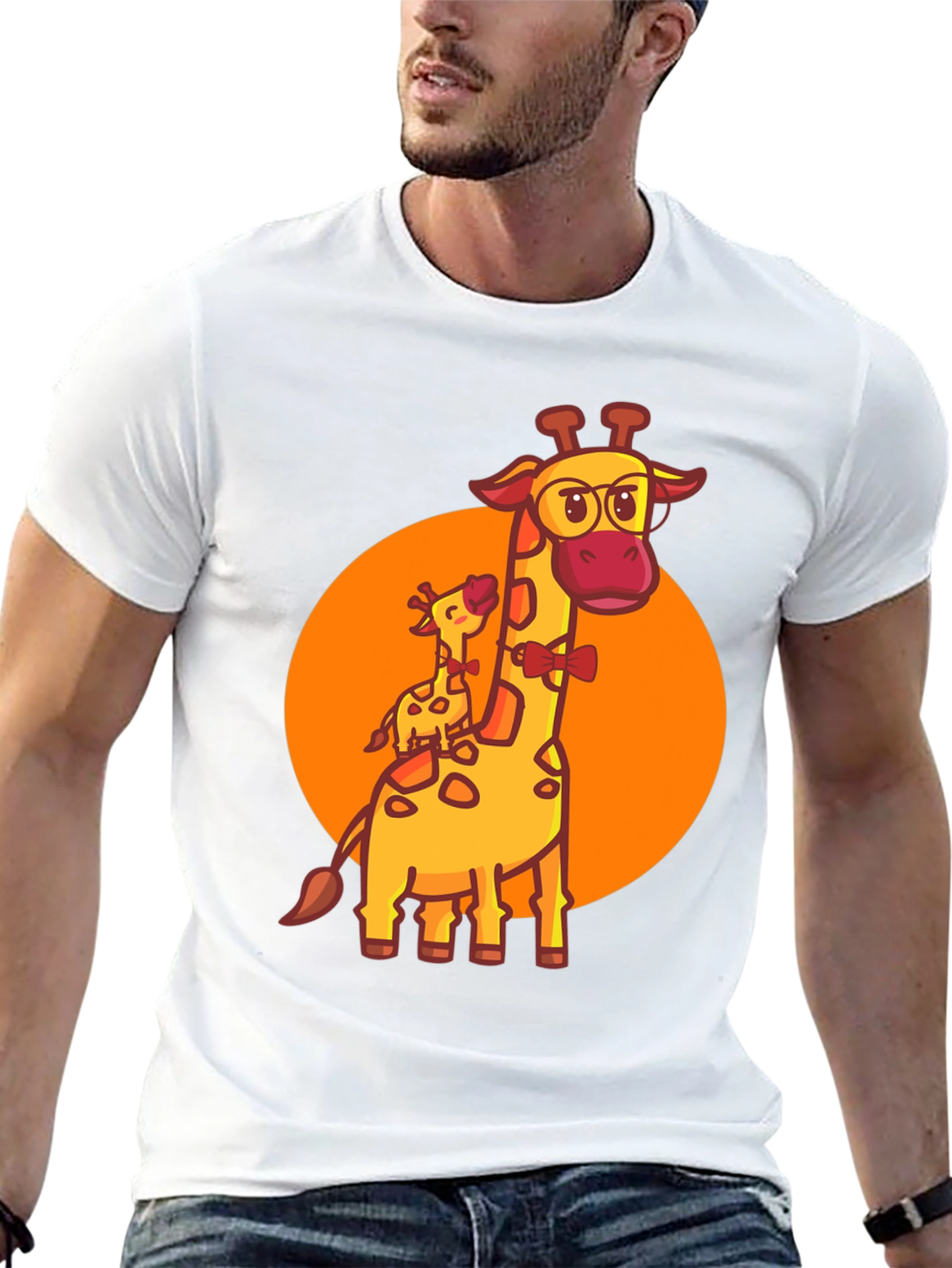 Giraffe Family T-Shirt: Cute Cartoon Animal Graphic Tee