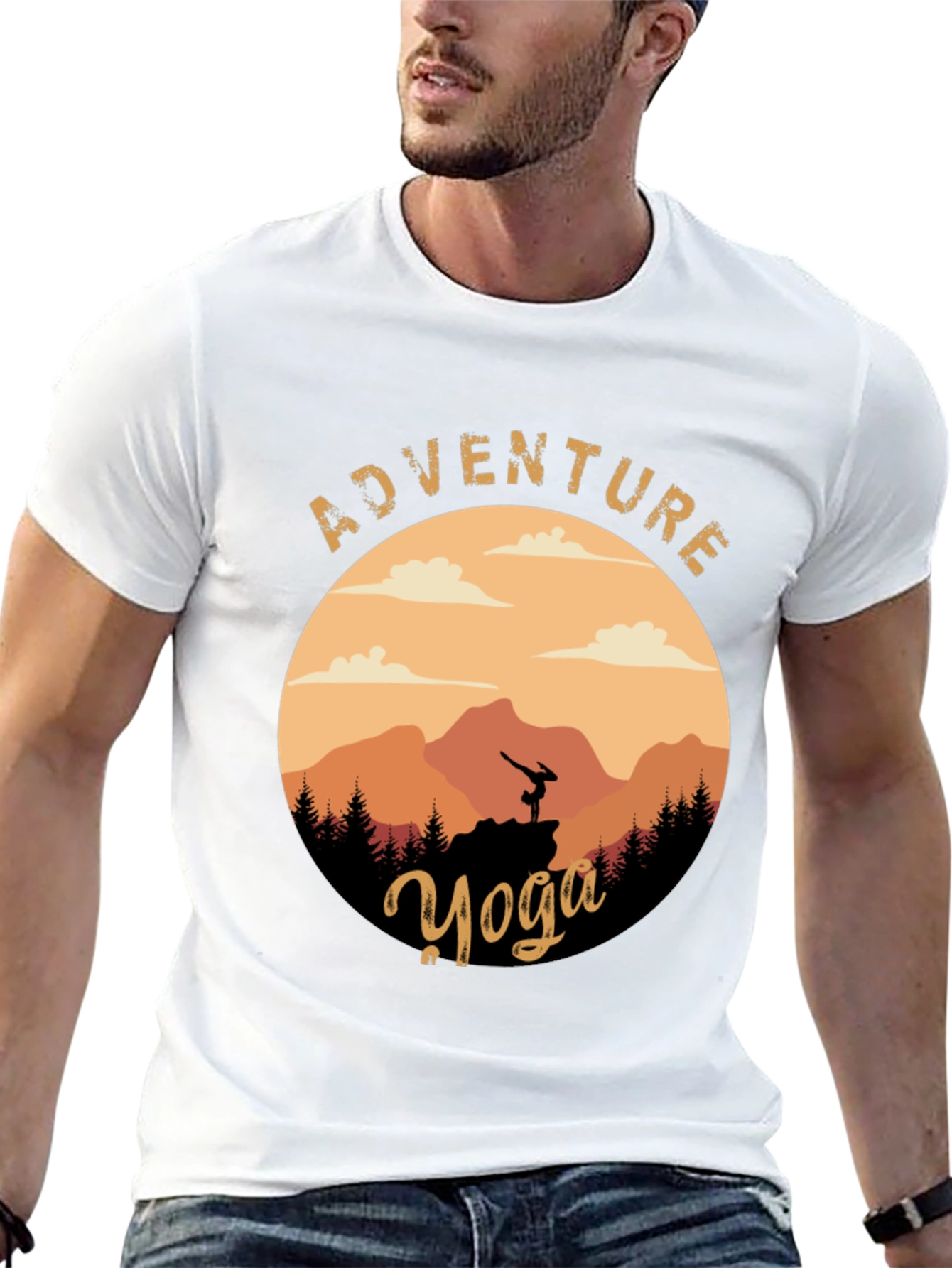 Adventure Yoga Graphic Tee - Nature & Fitness