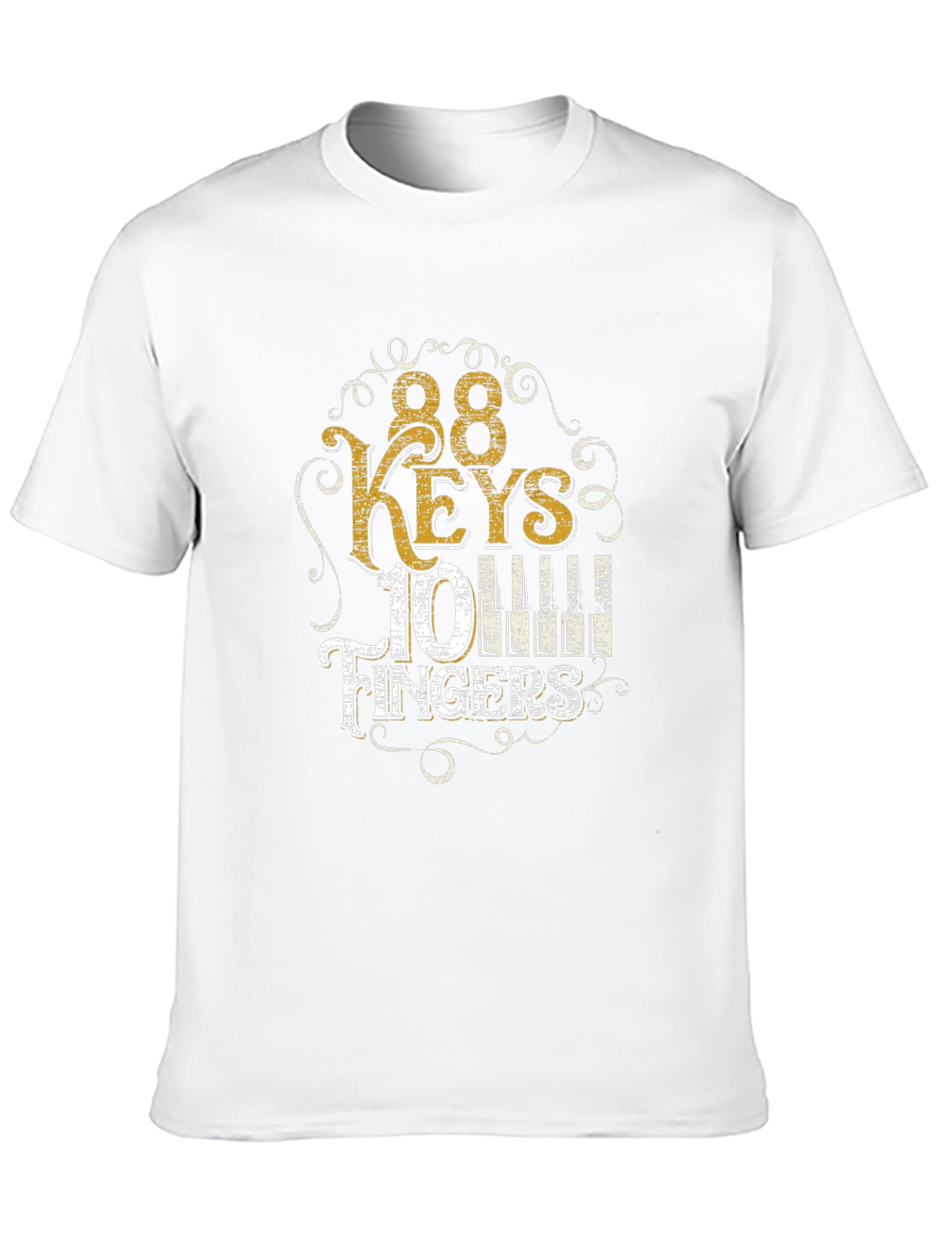88 Keys 10 Fingers Piano T-Shirt - Black