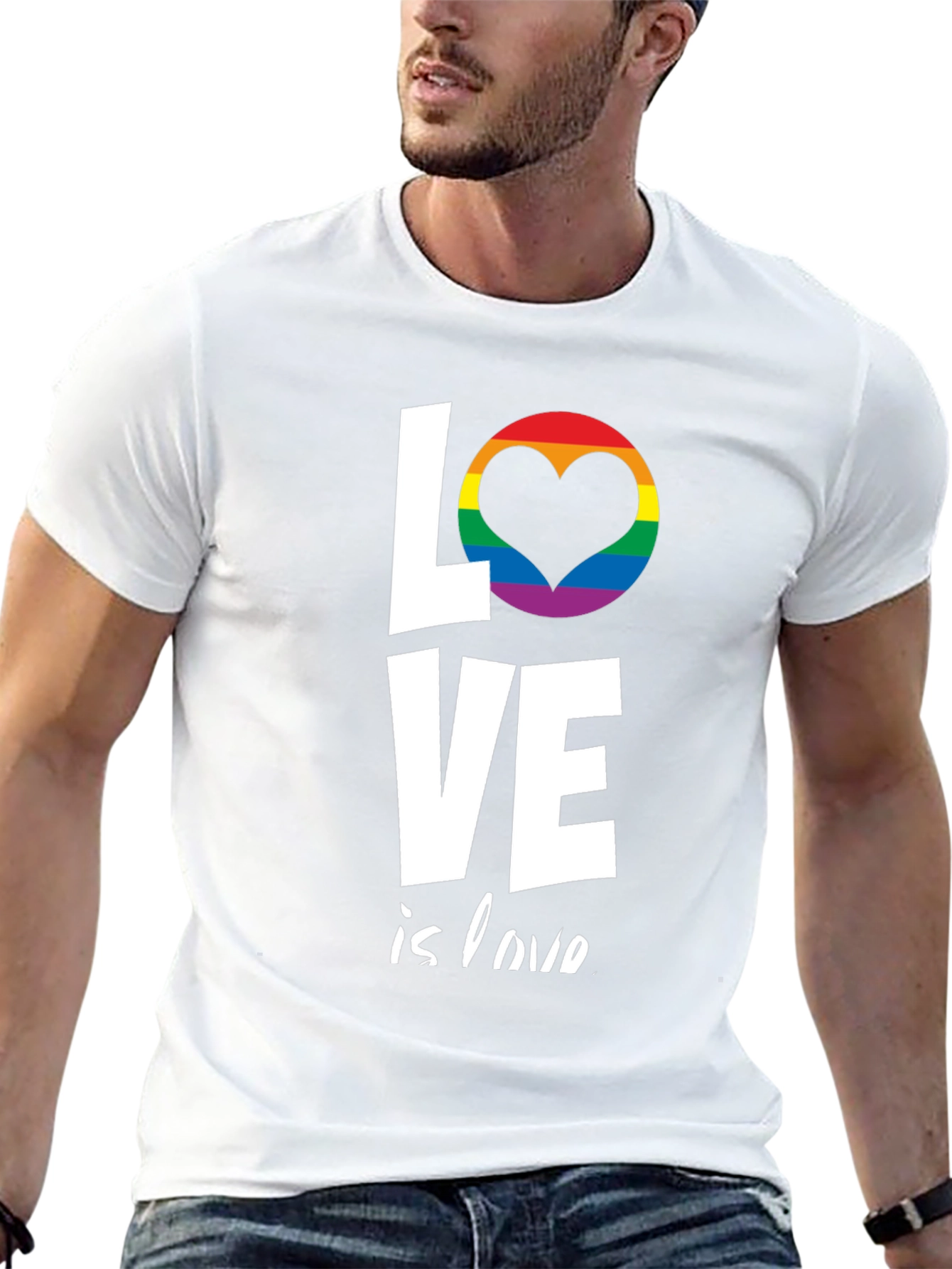 Love is Love T-Shirt LGBT Pride Rainbow Heart Tee
