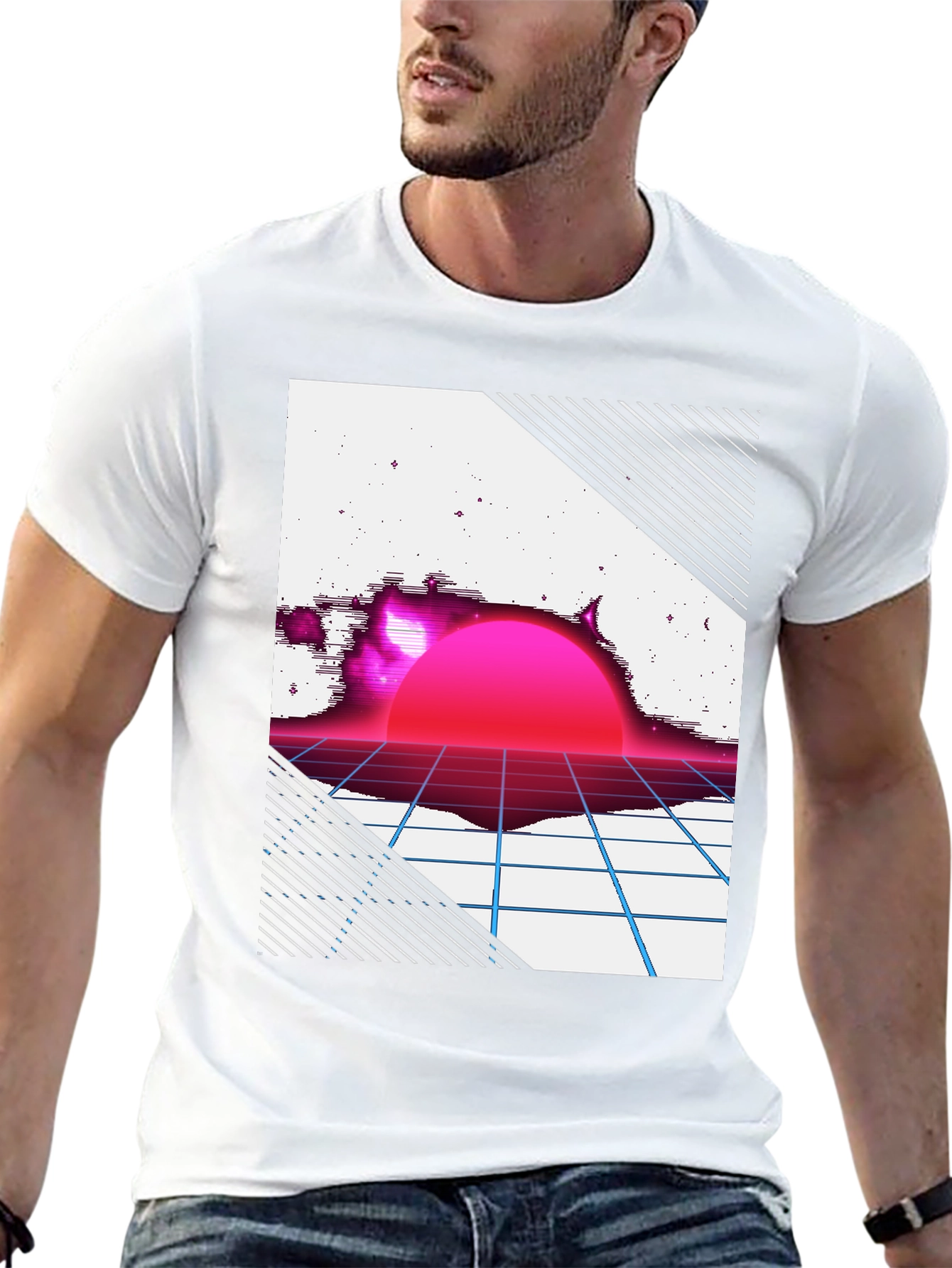 Retro Sunset Graphic Tee - Black T-Shirt