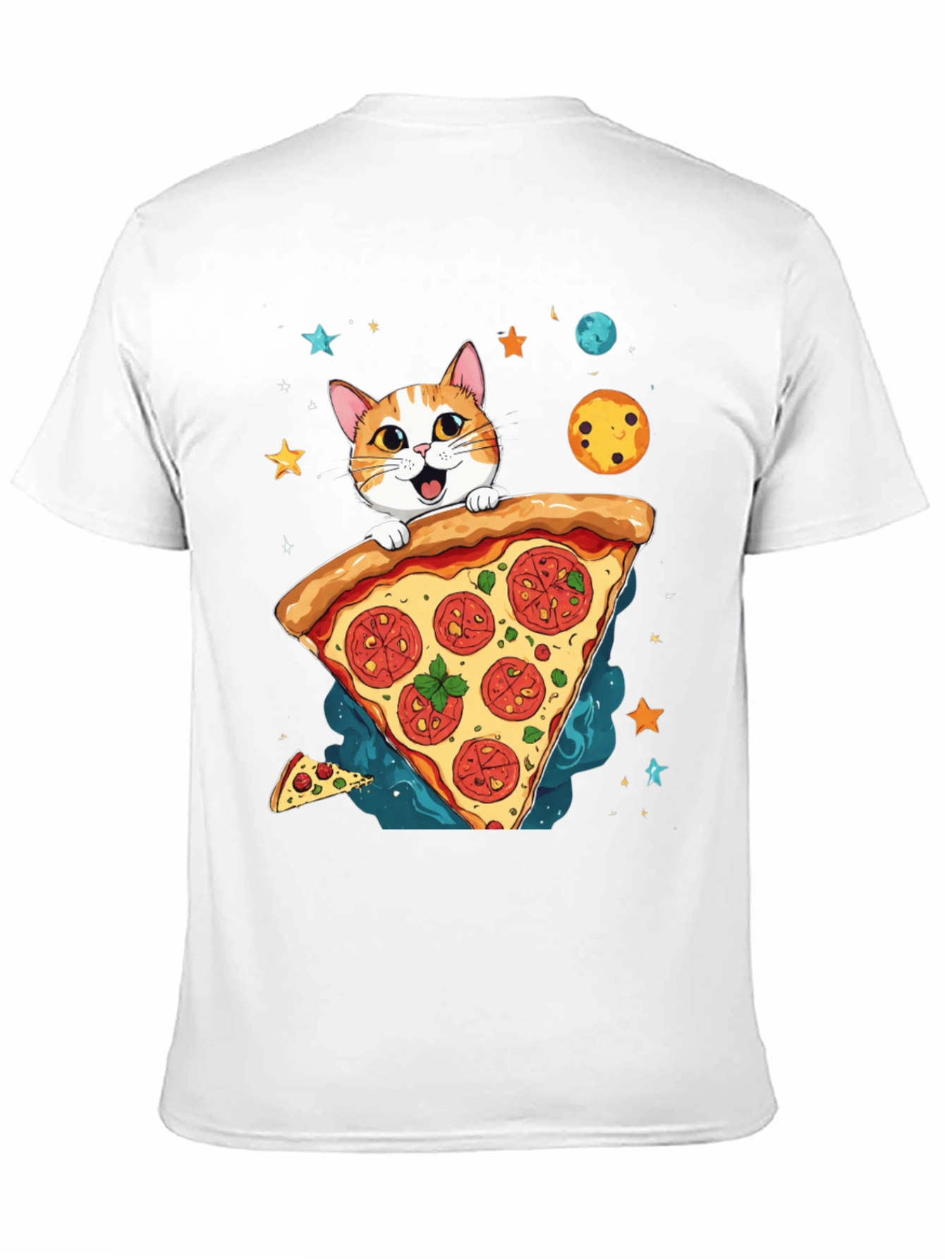 Cat Pizza Space T-Shirt