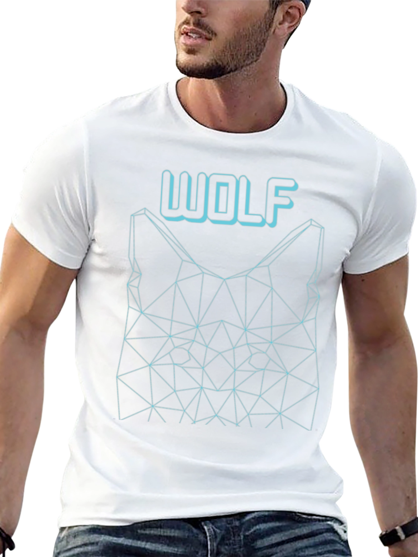 Geometric Wolf Tee - Modern Graphic Print