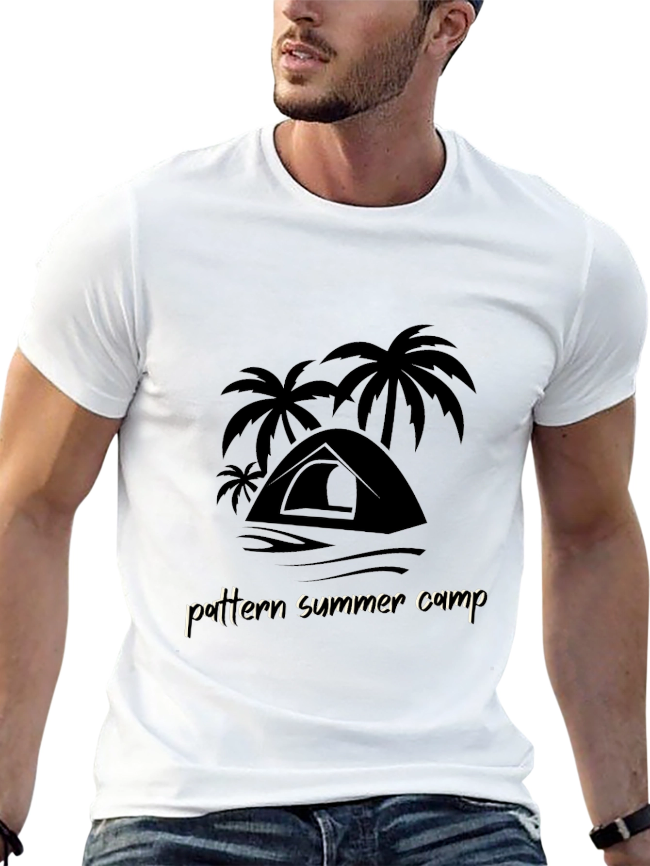 Summer Camp Graphic Tee - Black Cotton T-Shirt