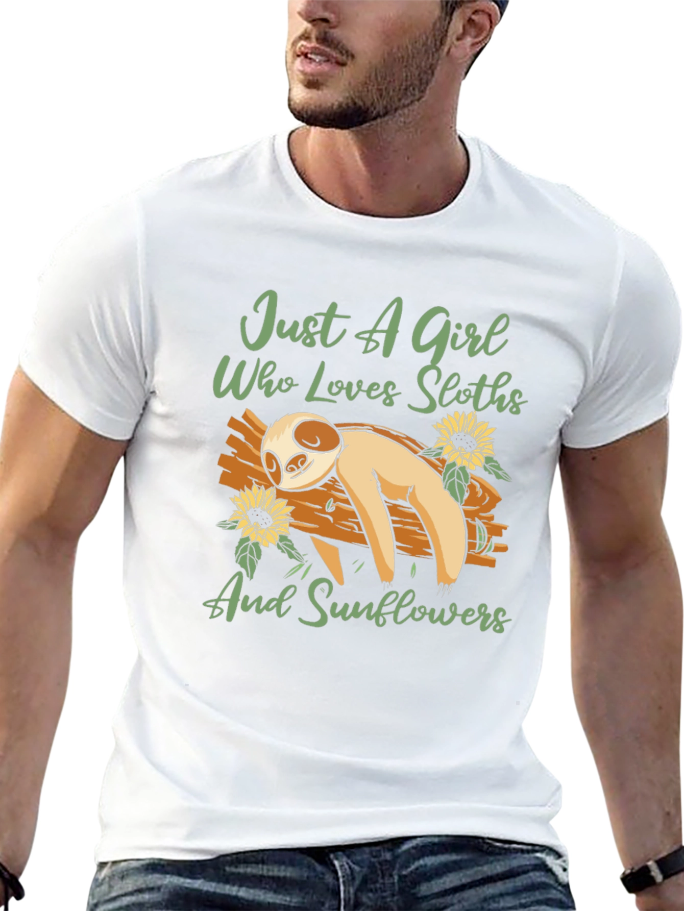 Sloth & Sunflower Graphic T-Shirt