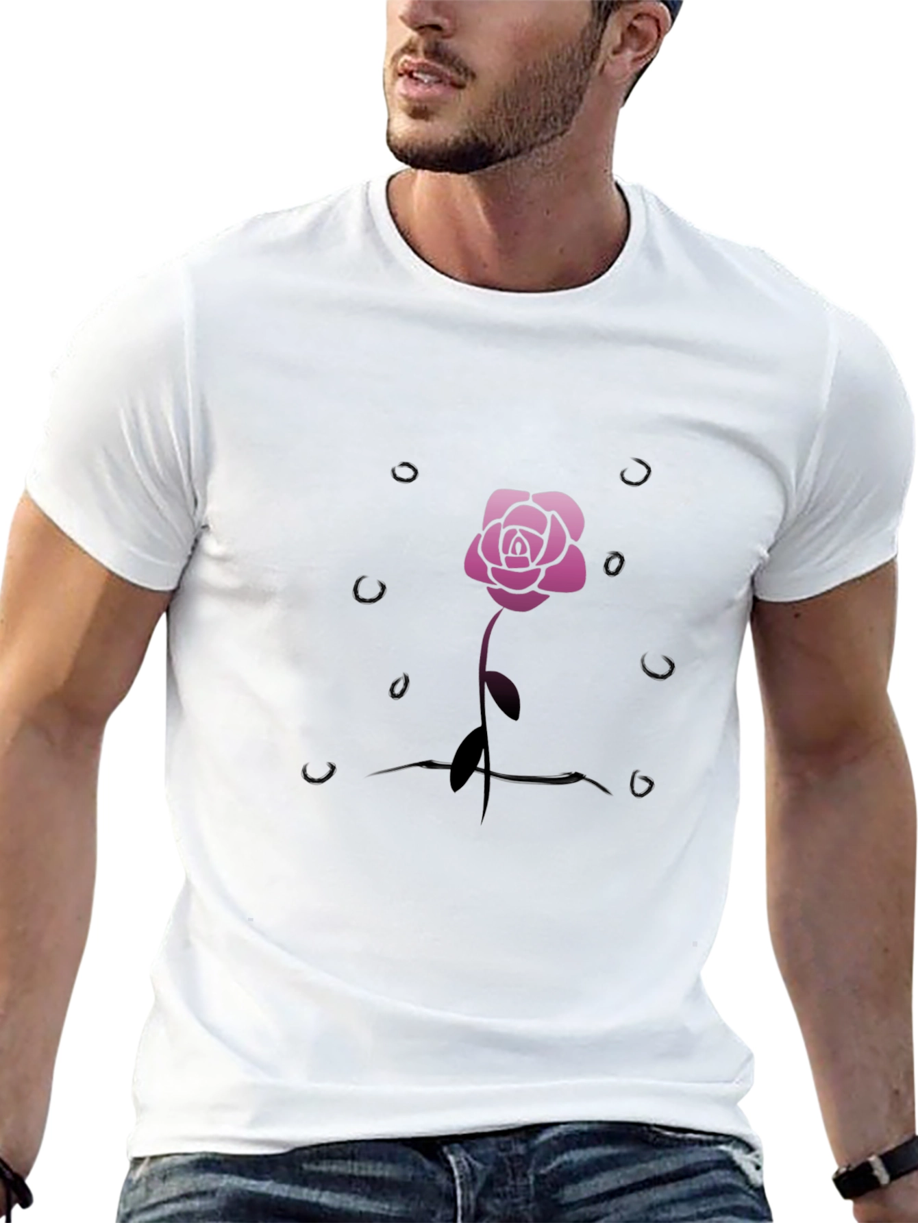 Rose Graphic Black T-Shirt