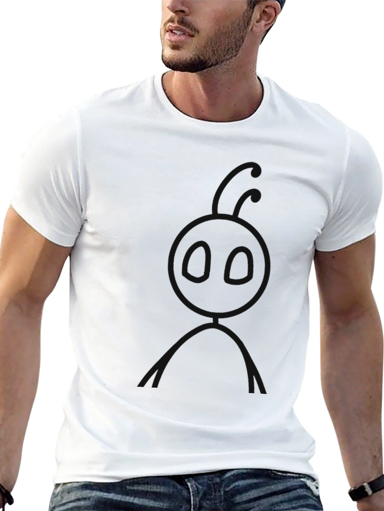 Mens Black Graphic Tee - Mystery Design