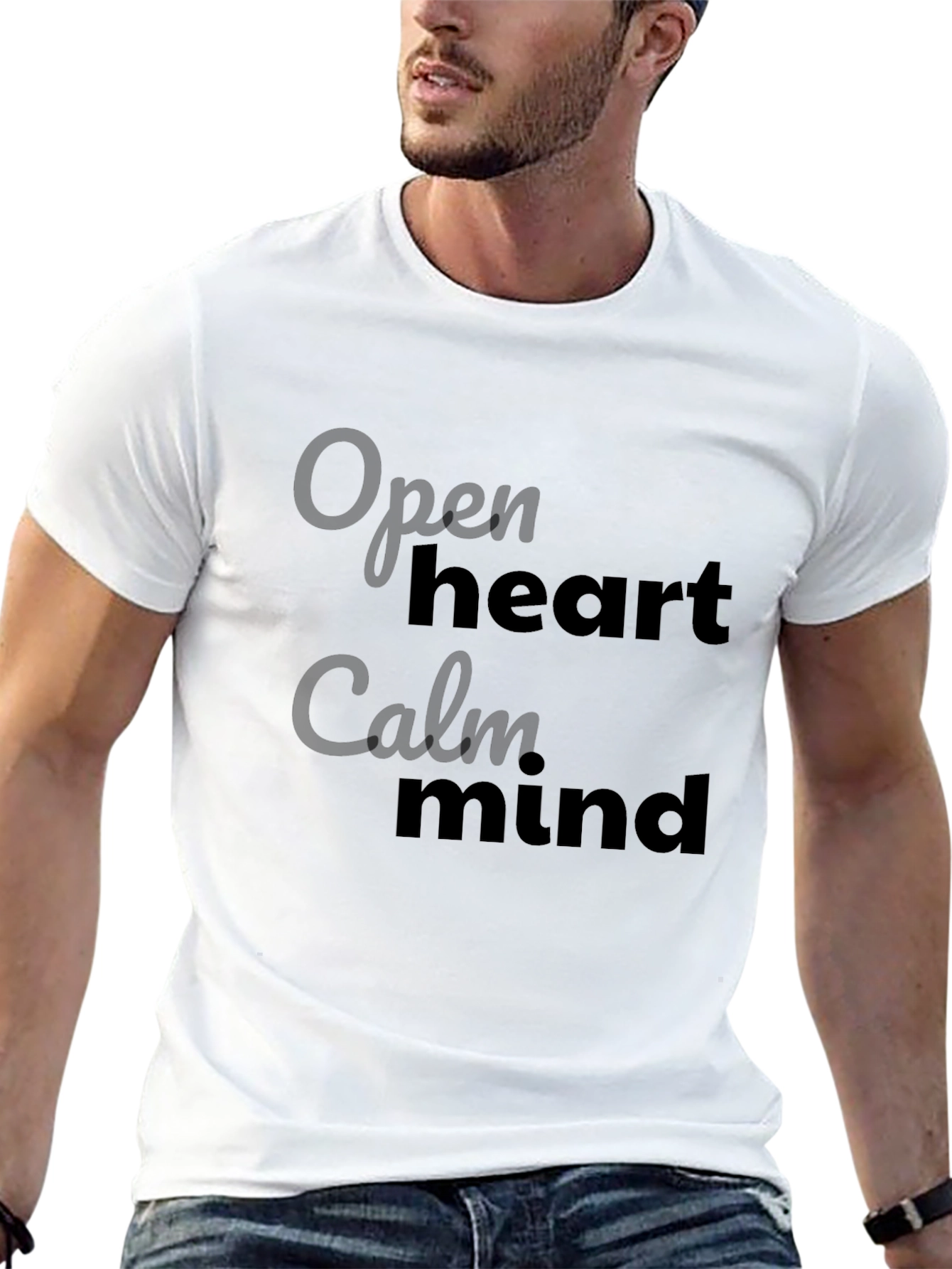 Open Heart Calm Mind Graphic Tee - Black