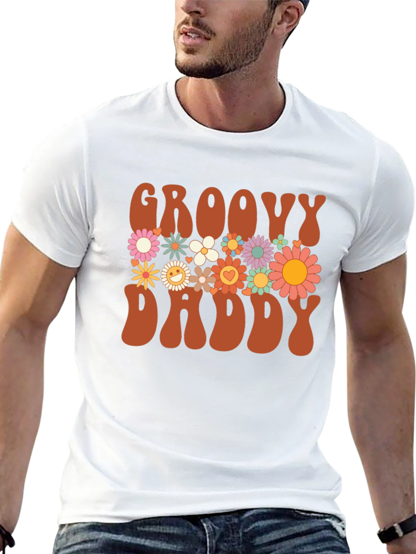 Groovy Daddy Floral Graphic T-Shirt
