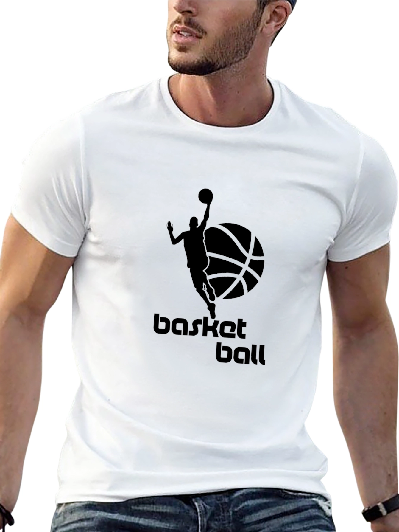 Mens Black Basketball Graphic Tee
