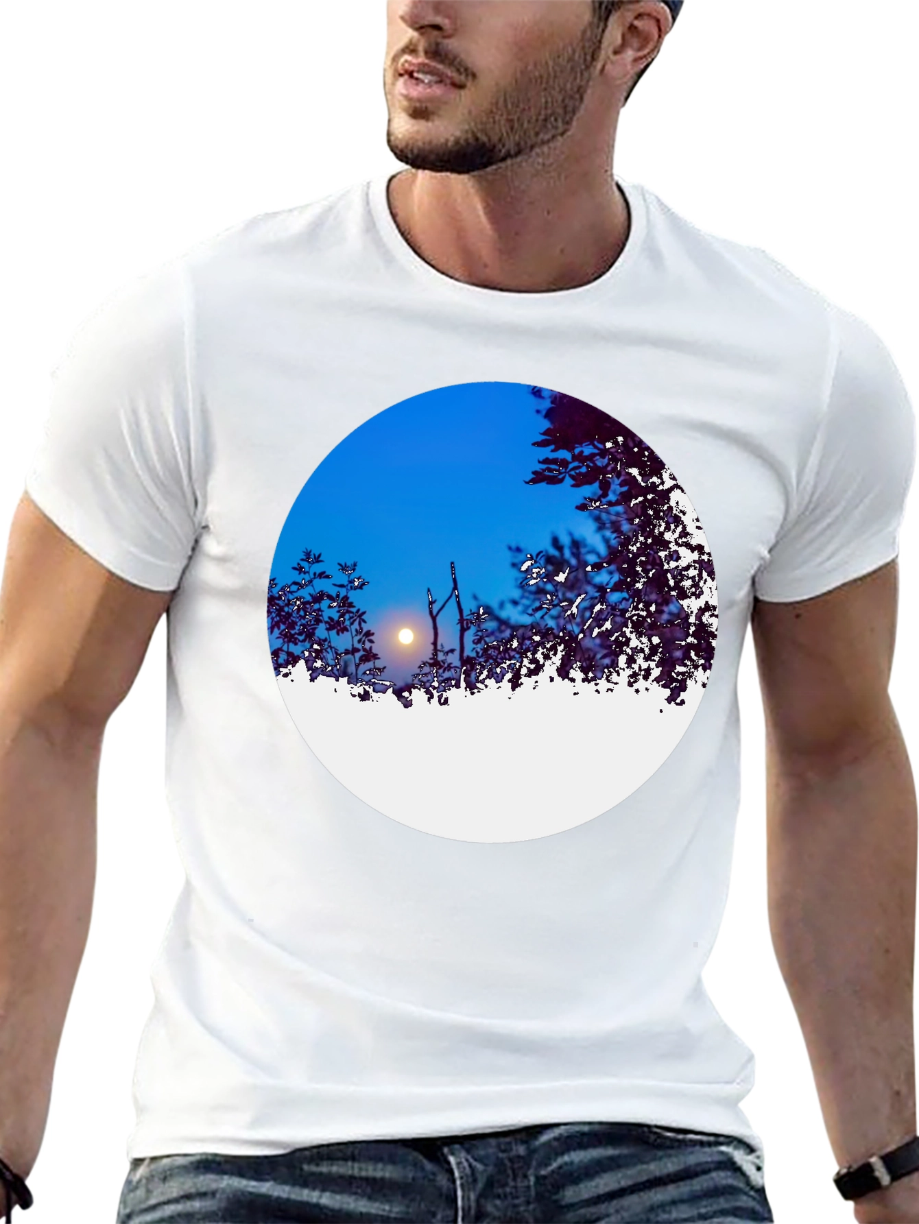 Night Sky Circle Graphic Tee - Black
