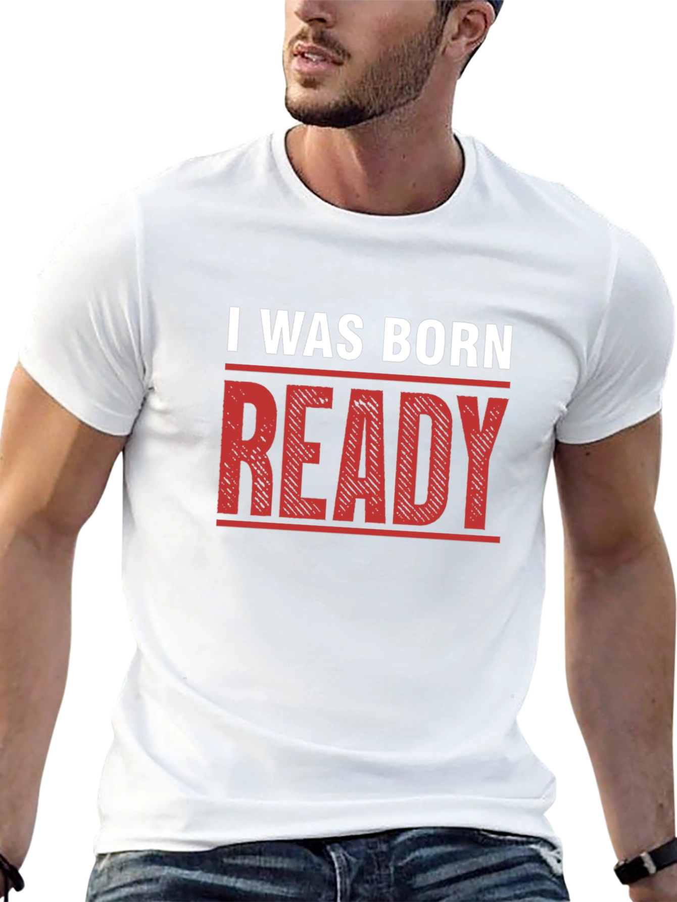 I Was Born Ready Graphic T-Shirt - Black