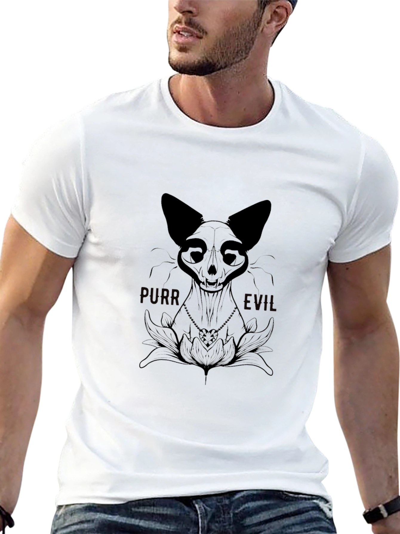 Purr Evil Cat Graphic T-Shirt