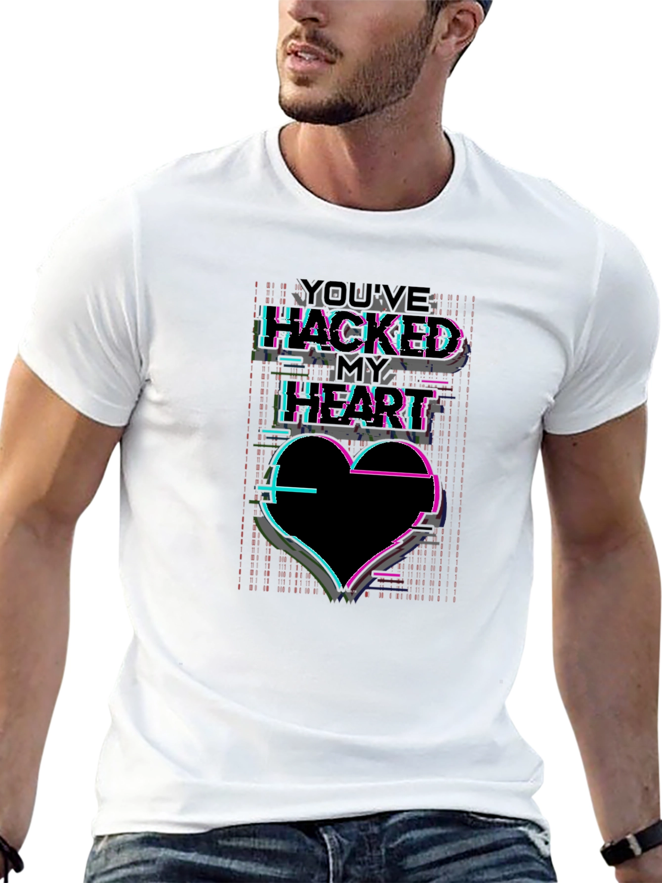 Hacked Heart T-Shirt - Cyberpunk Aesthetic