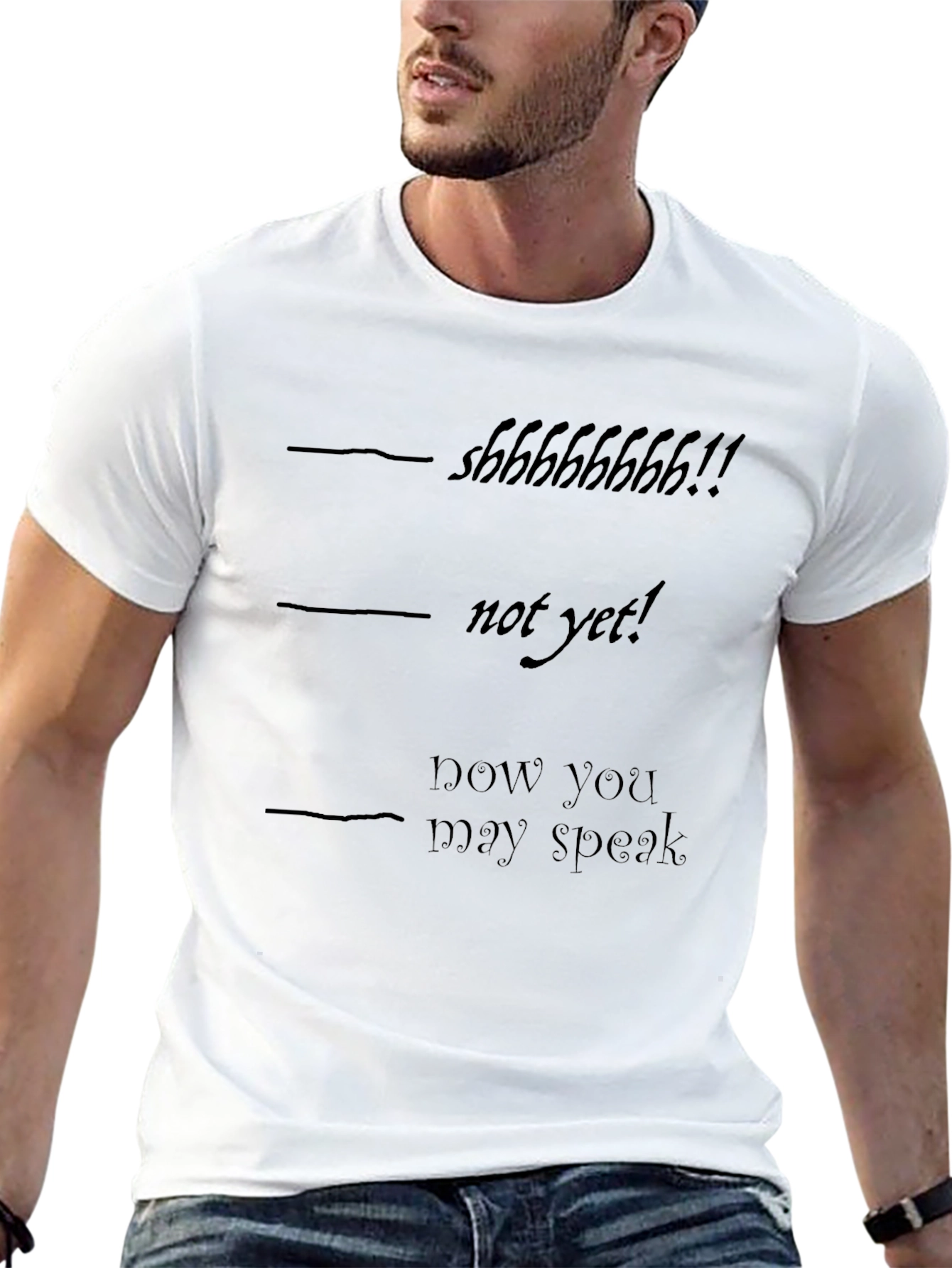 Shhh Speak Tee - Funny Novelty Graphic T-Shirt