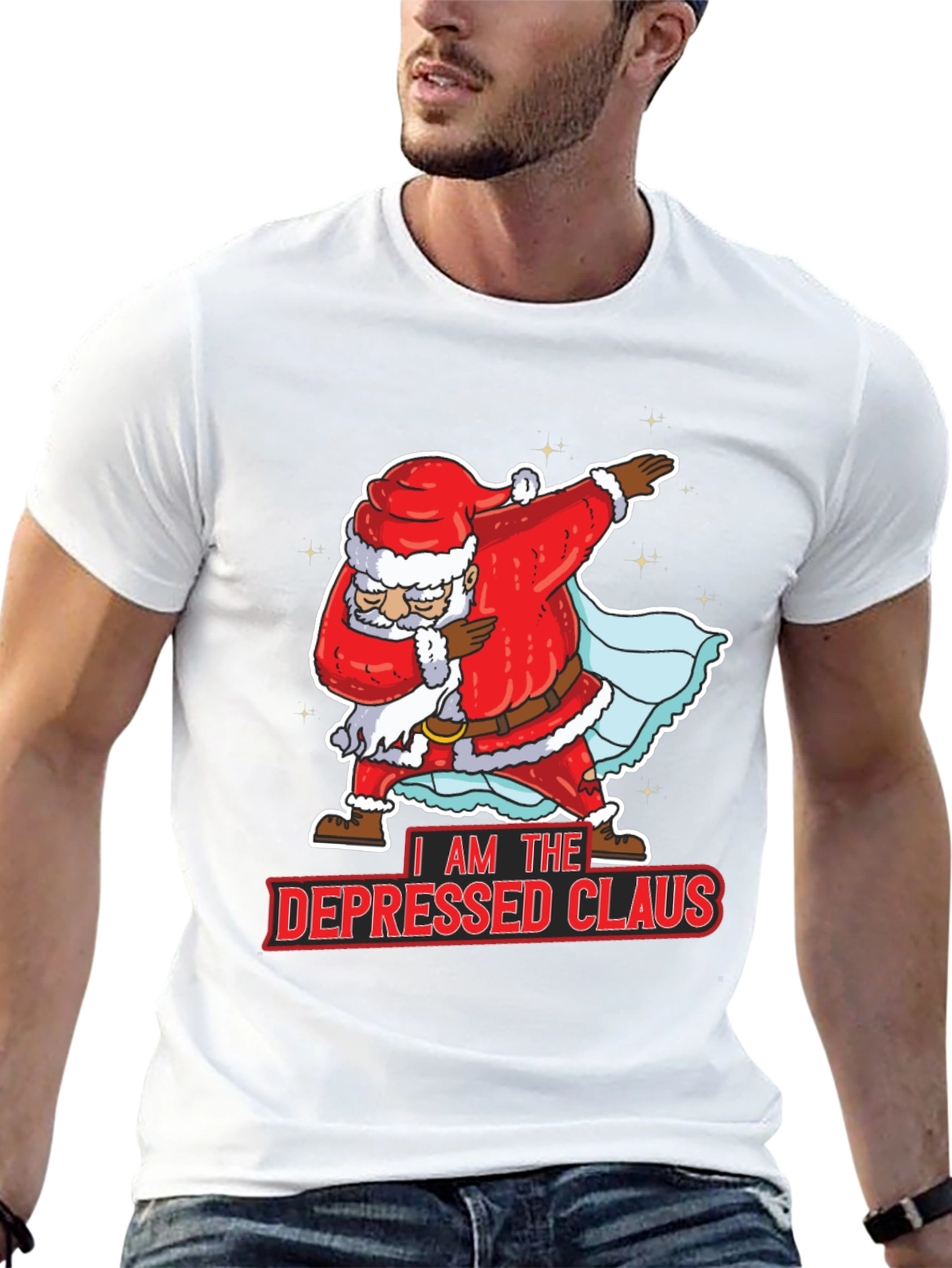 Depressed Claus Santa Dabbing Christmas T-Shirt