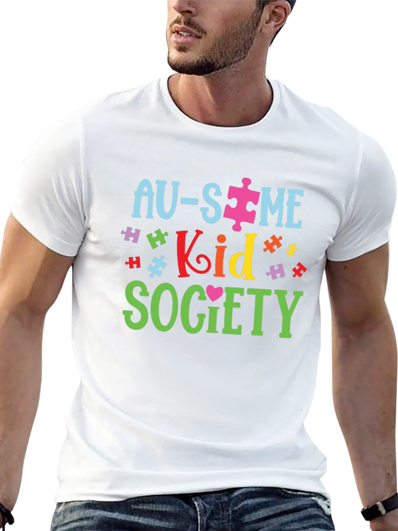 Autism Awareness Graphic T-Shirt - Au-Some Kid Society Tee