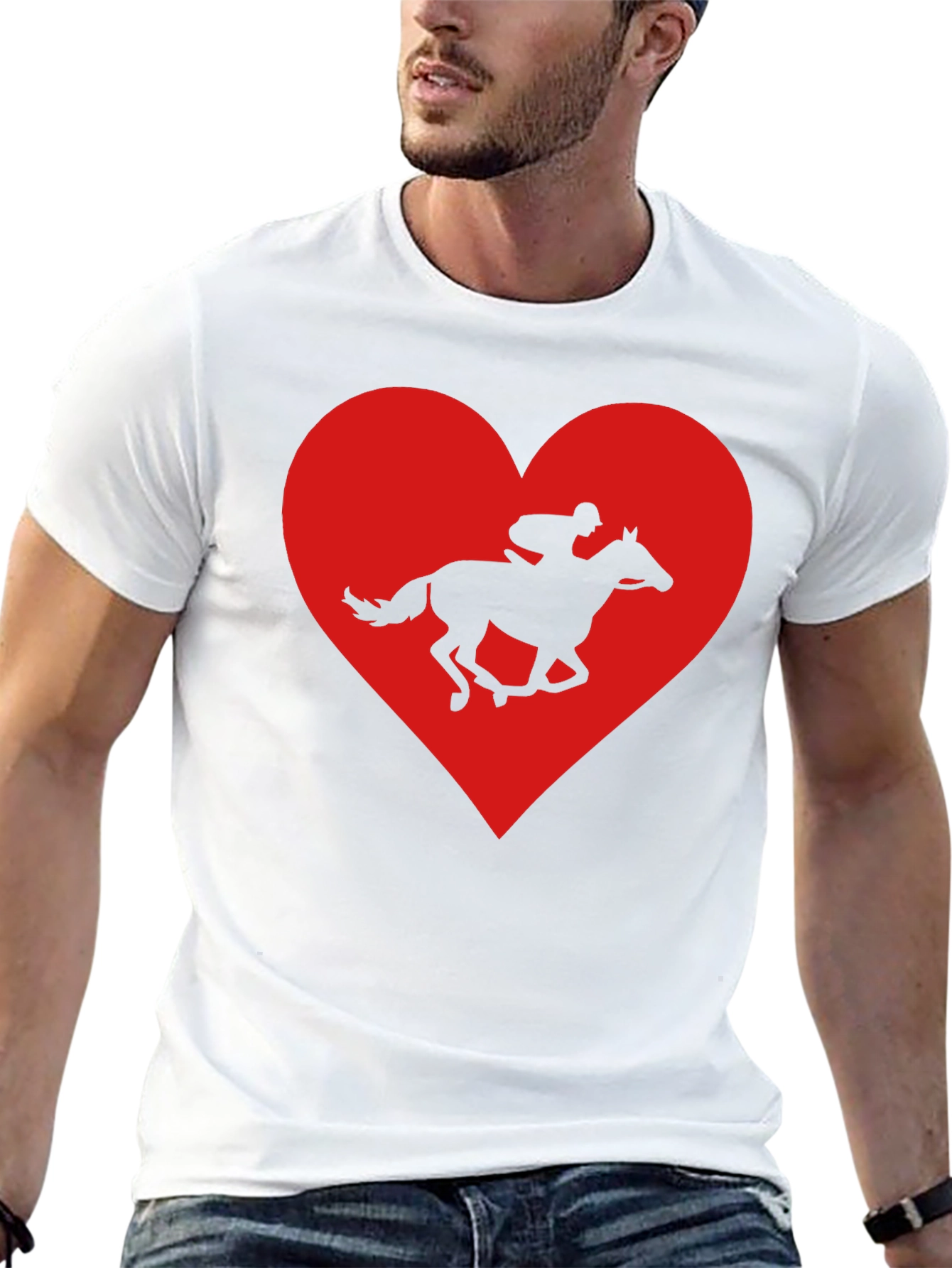 Horse Racing Heart Graphic Tee
