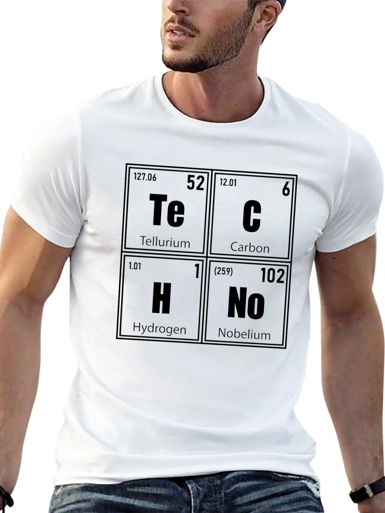 Tech Elements T-Shirt: Tellurium Carbon Hydrogen Nobelium