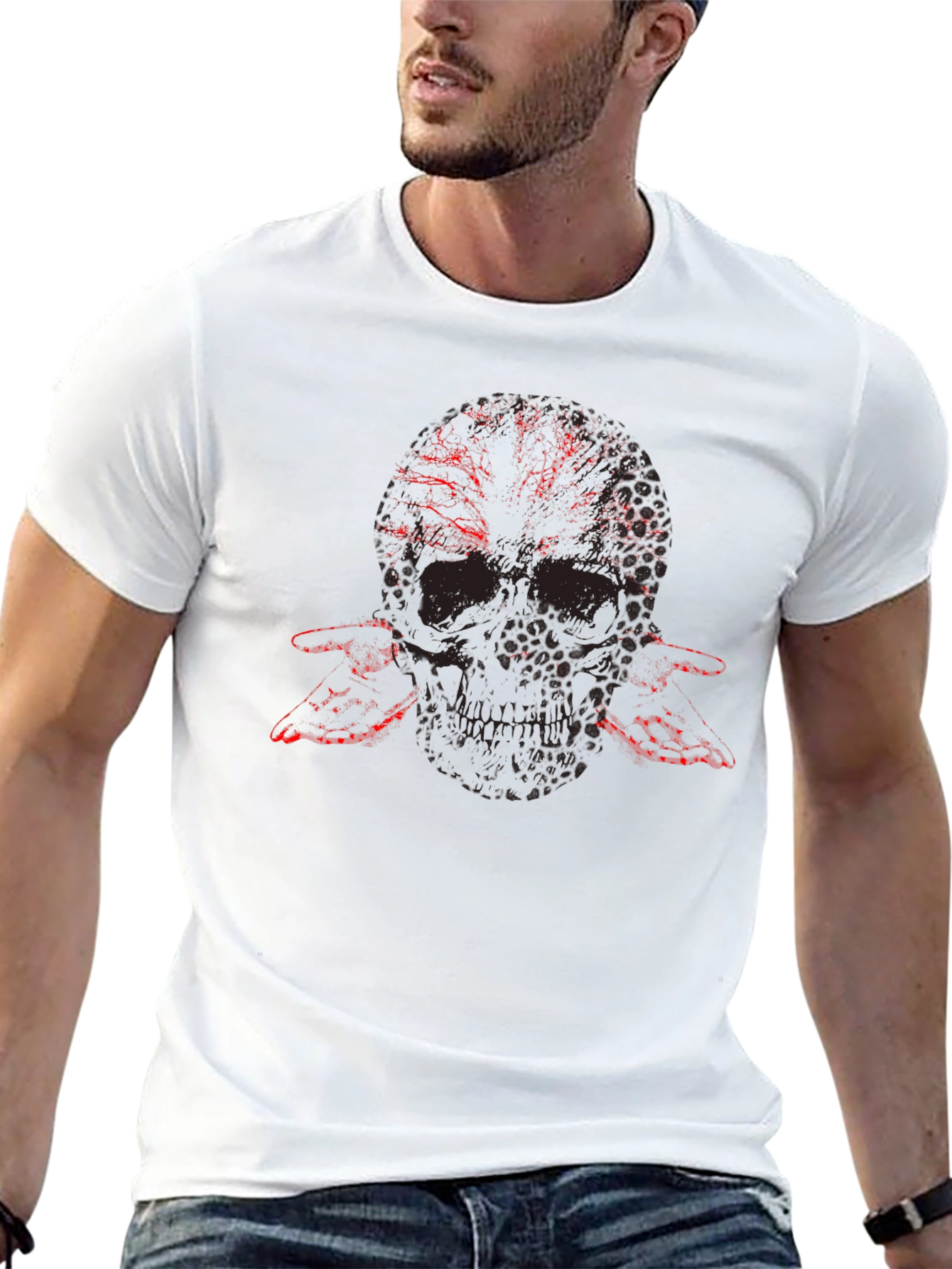 Skull & Flame Graphic Tee - Mens Black T-Shirt