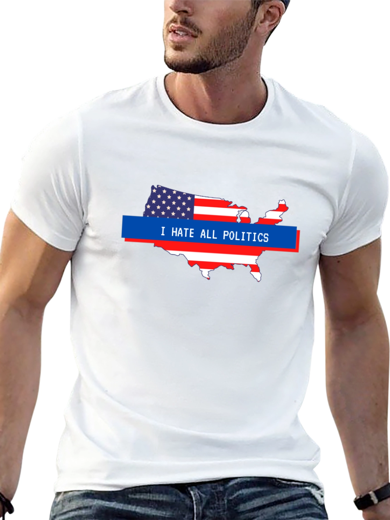 I Hate All Politics USA Map Graphic Tee