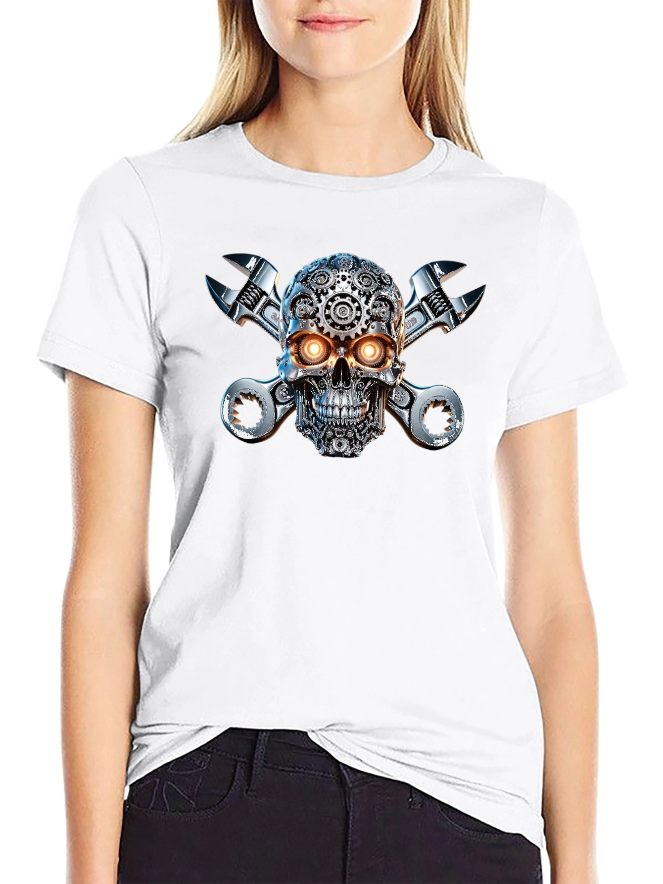 Steampunk Skull & Wrenches Graphic Tee