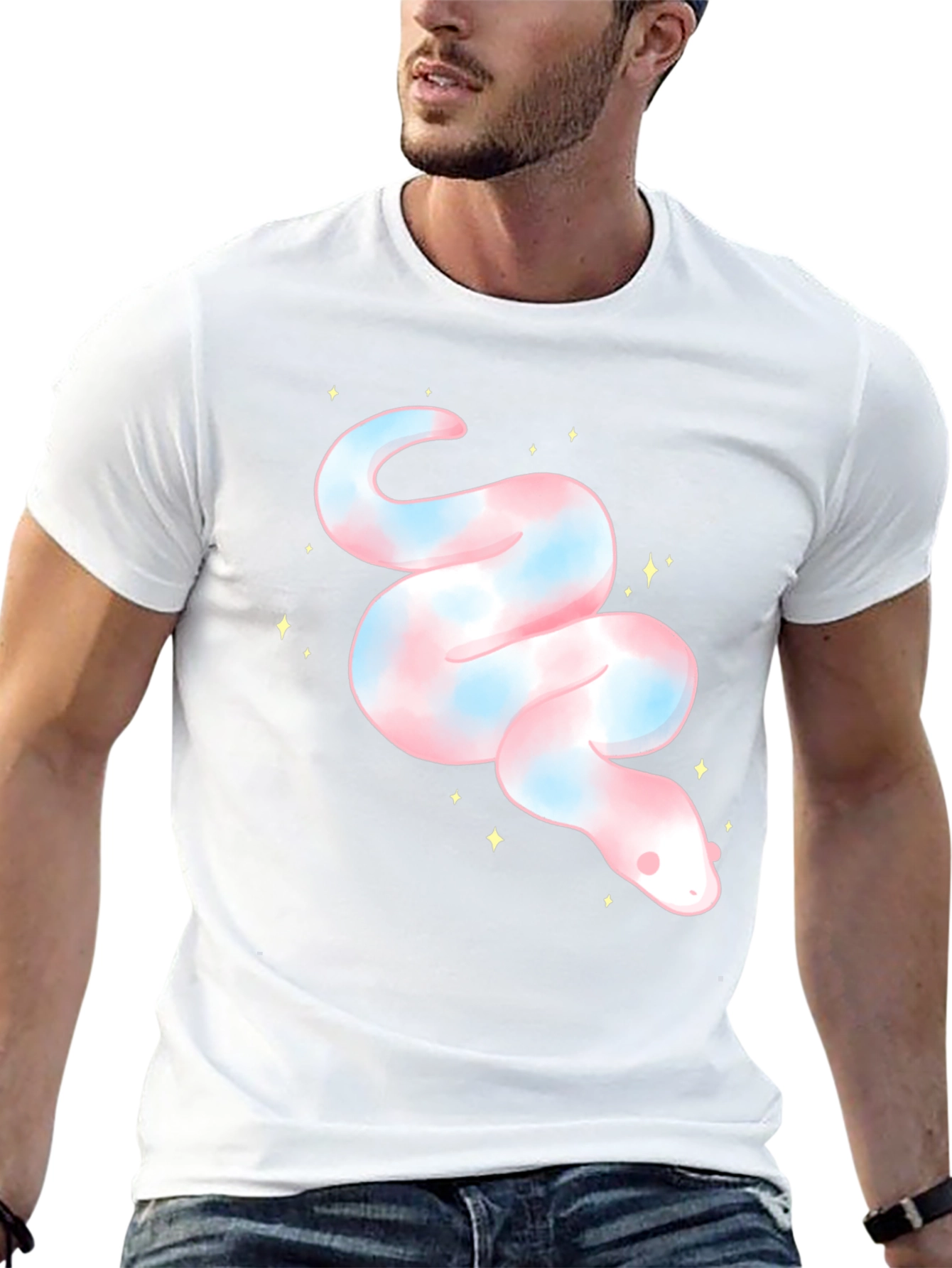Cute Snake Graphic Tee - Black Unisex T-Shirt
