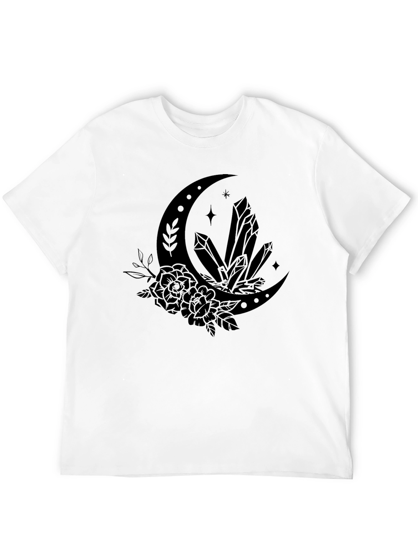Crescent Moon Crystals T-Shirt - Mystical Graphic Tee