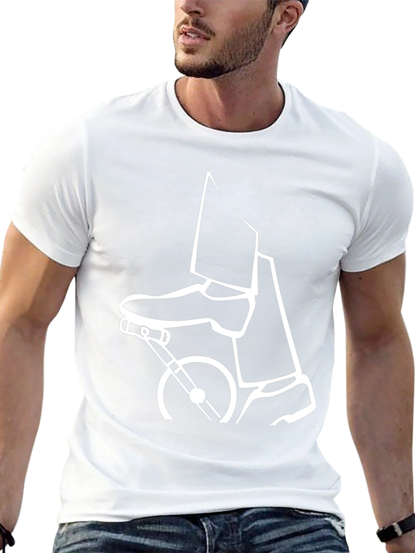 Stylish Black T-Shirt - Penny Farthing Design