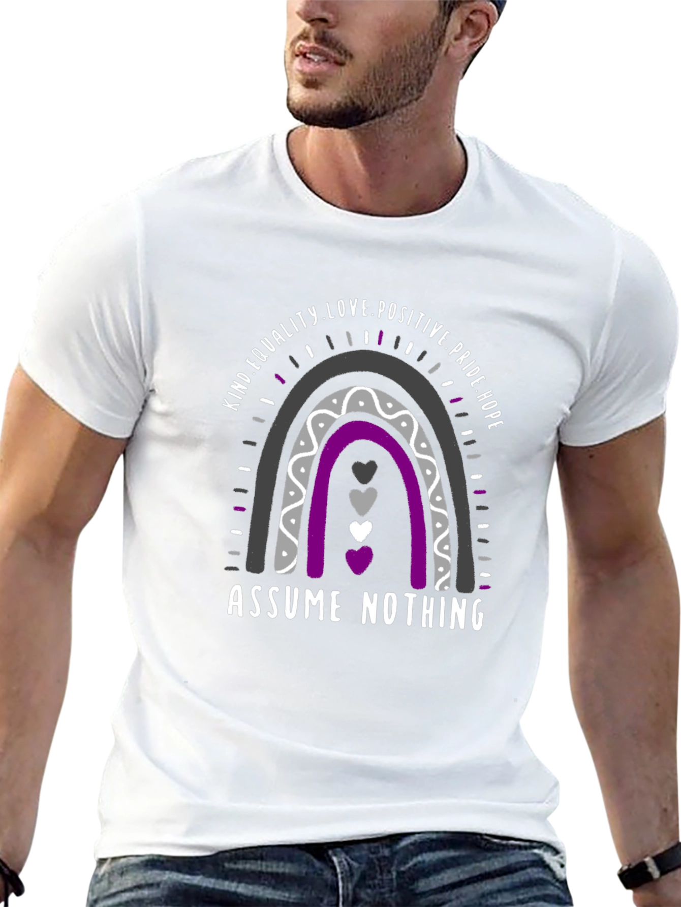 Ace Pride Rainbow T-Shirt - Assume Nothing