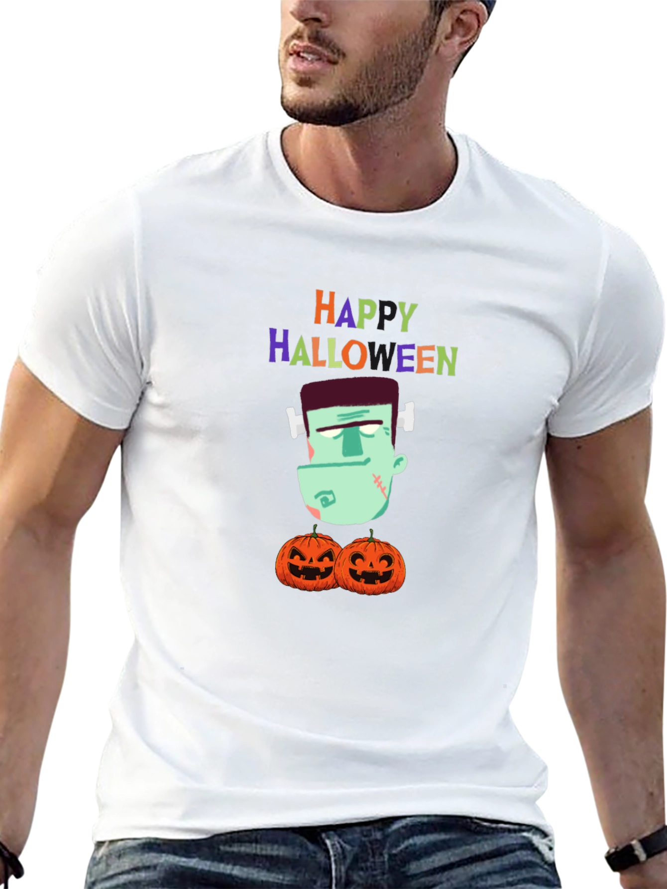 Happy Halloween Frankenstein Graphic Tee
