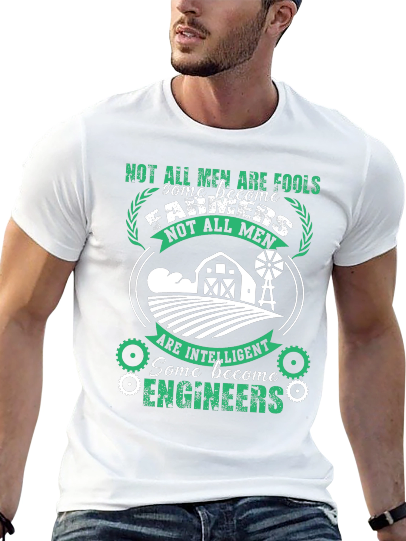 Mens Farmer & Engineer T-Shirt - Intelligent Professions