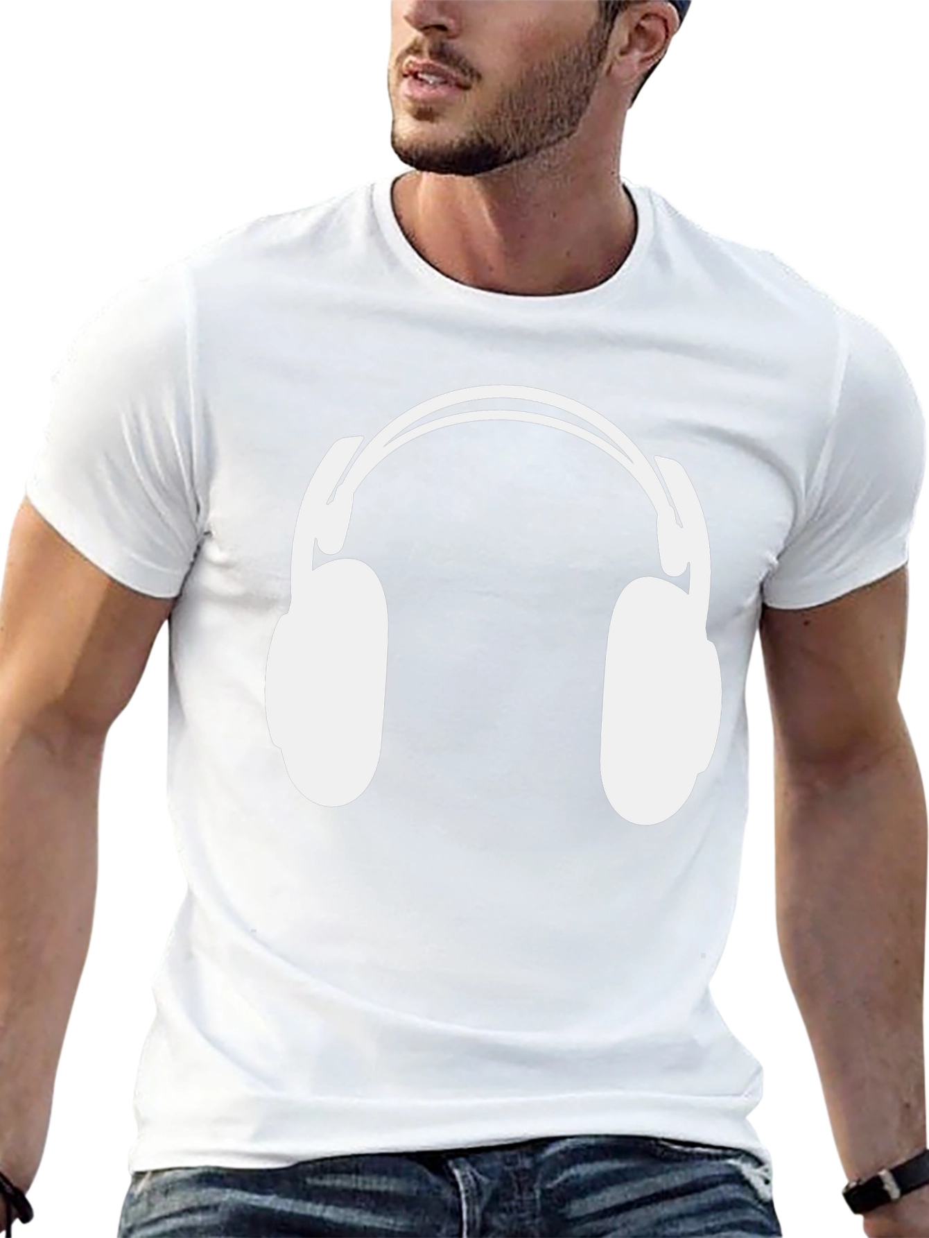 Headphone Graphic T-Shirt - Classic Black Tee