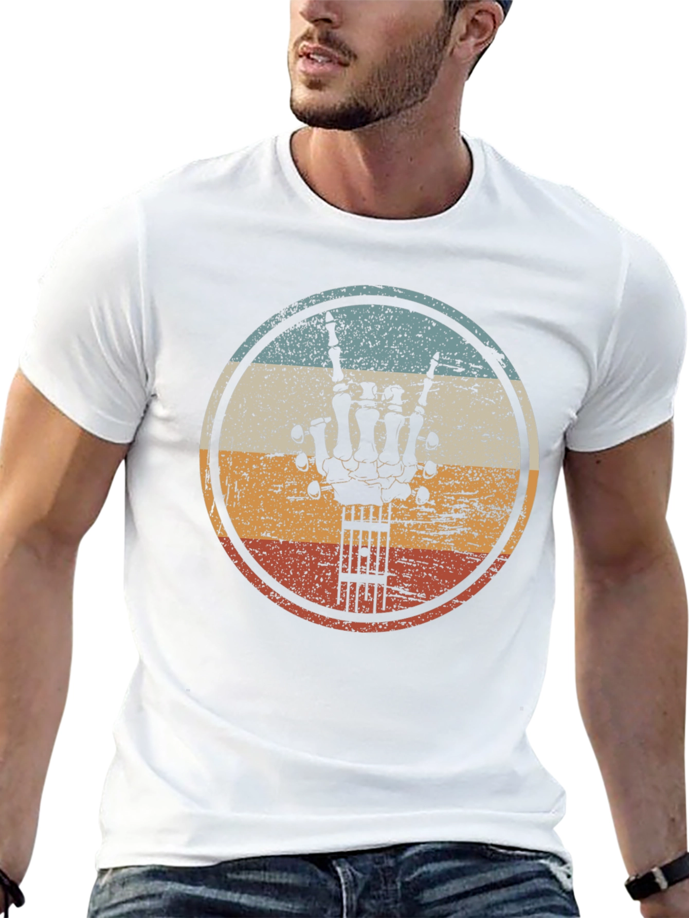 Retro Rock Hand Guitar T-Shirt