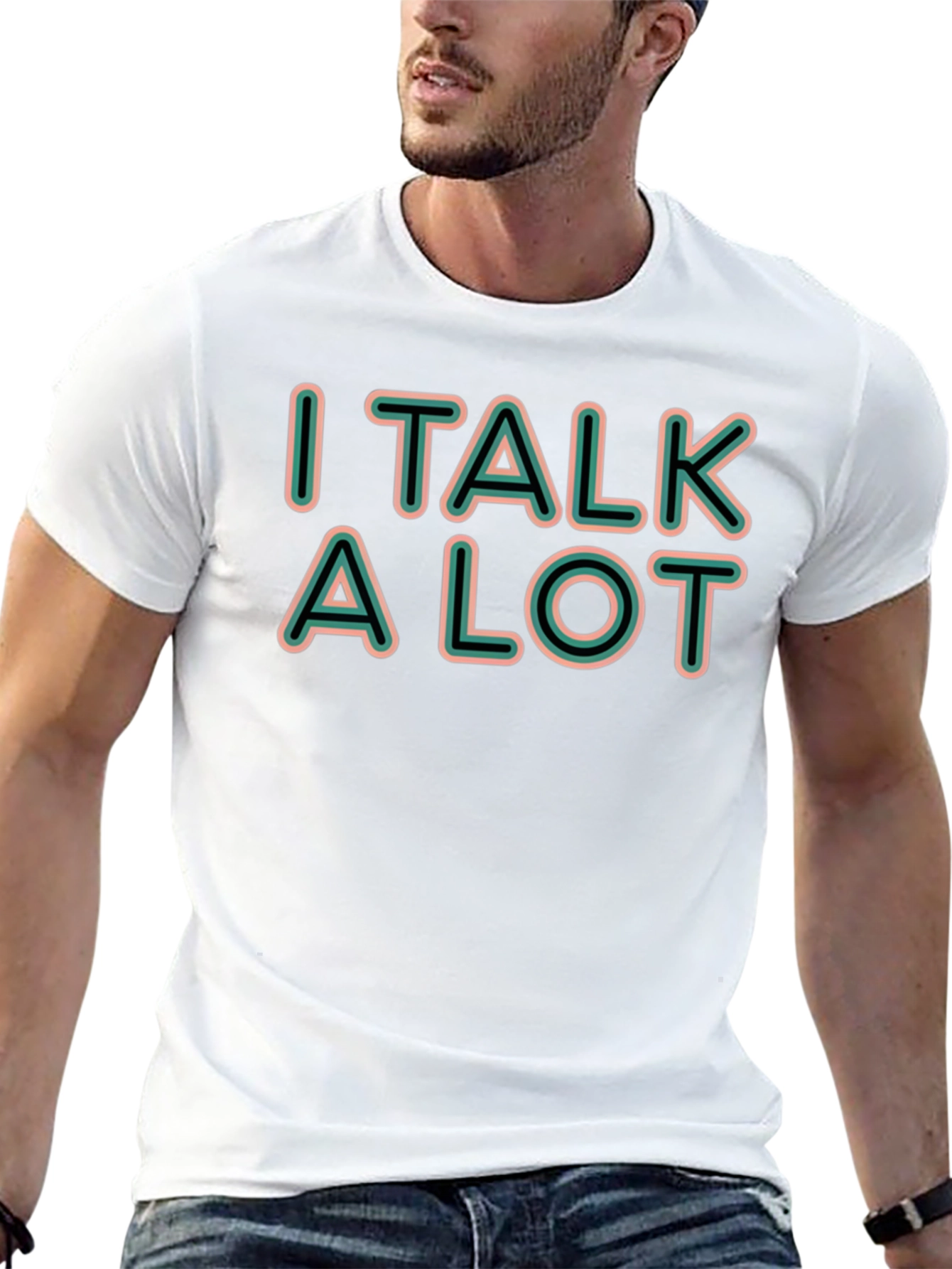 I Talk a Lot Black Graphic T-Shirt