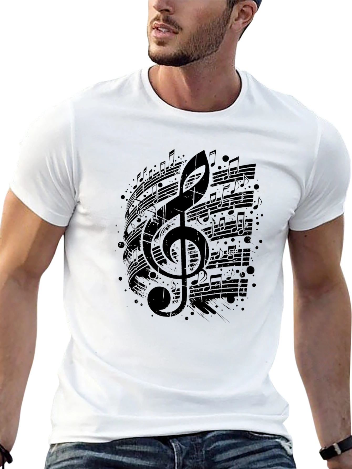 Musical Note T-Shirt - Black Graphic Tee