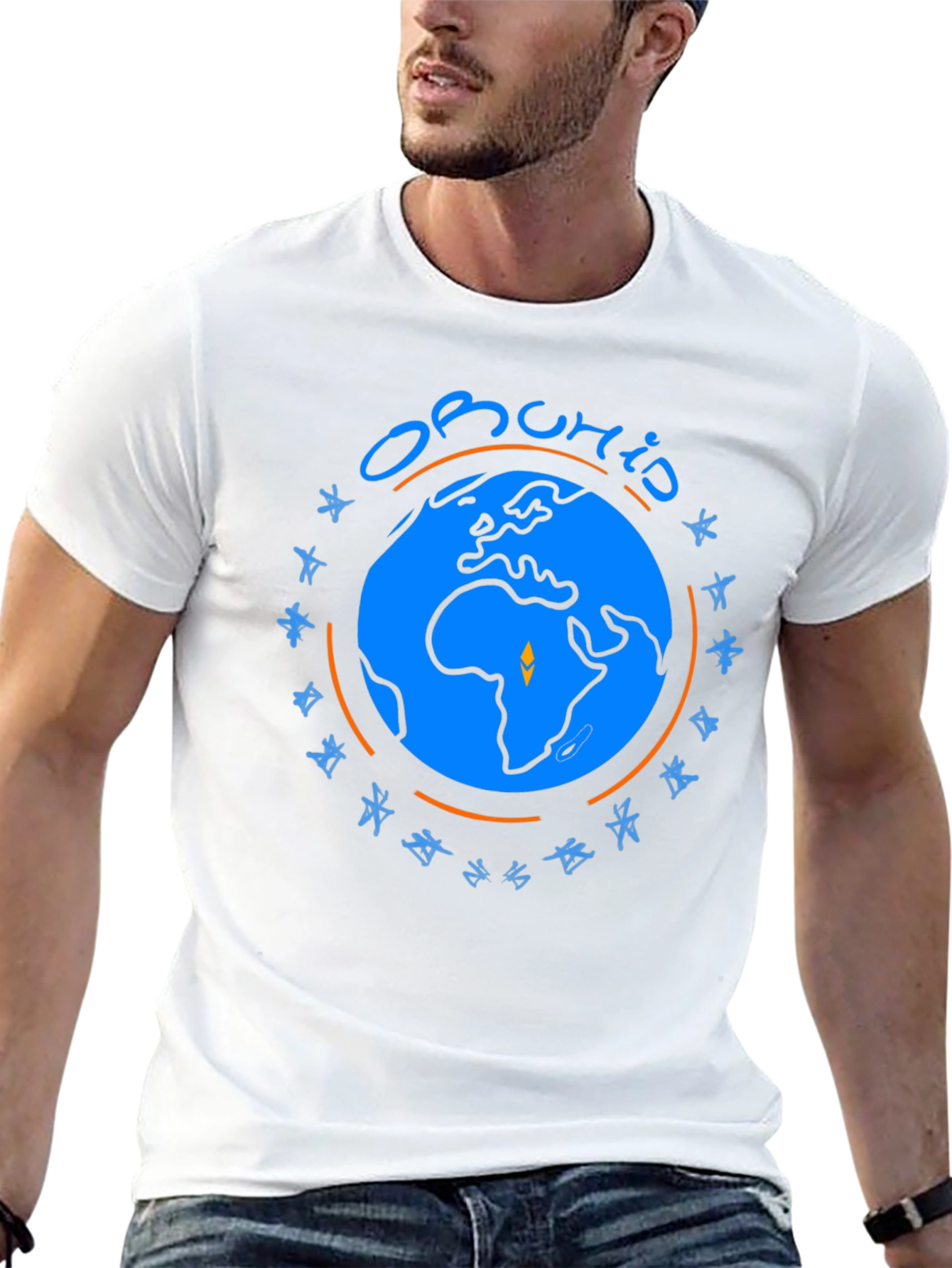 Obuhio Earth Graphic T-Shirt - Black