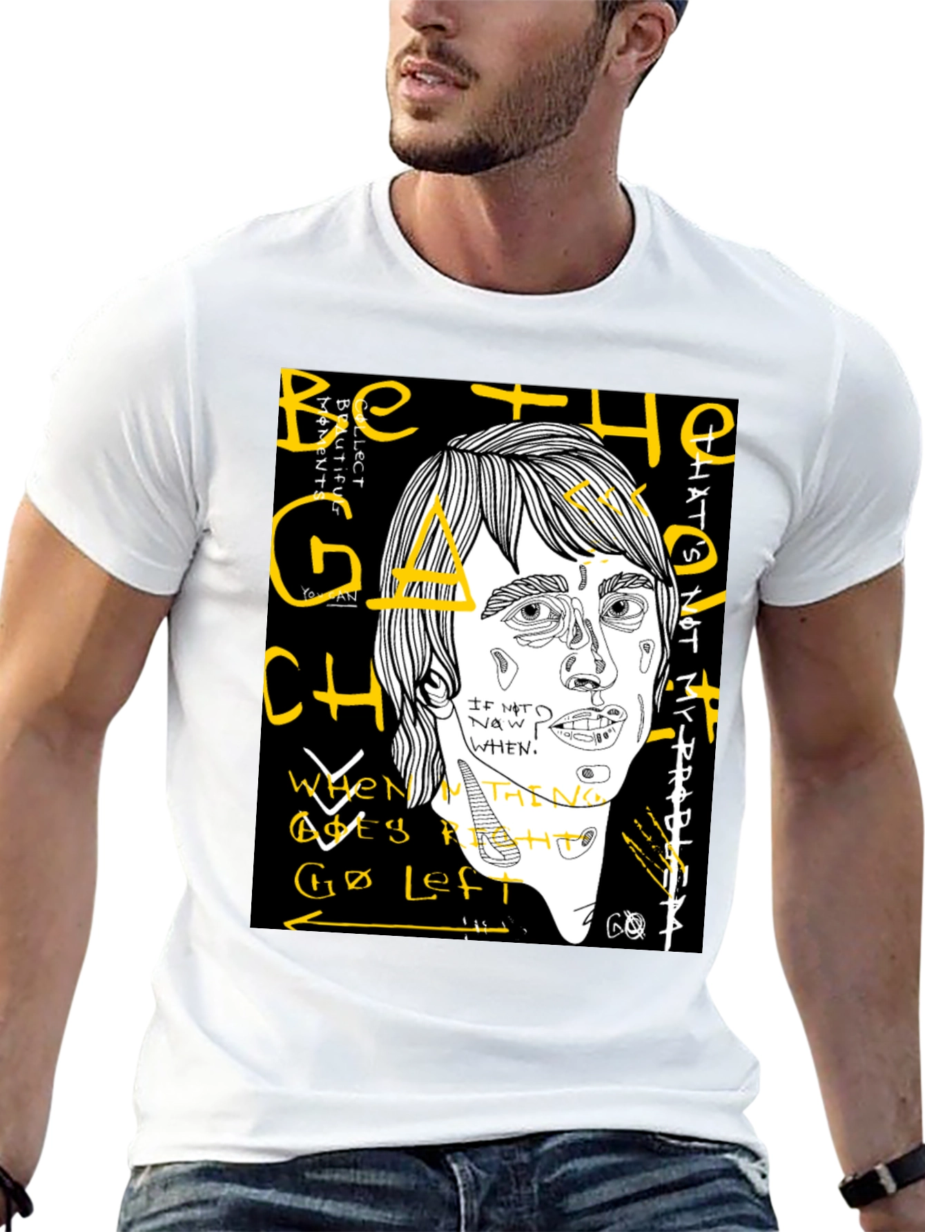 Abstract Graphic T-Shirt - Be the Change
