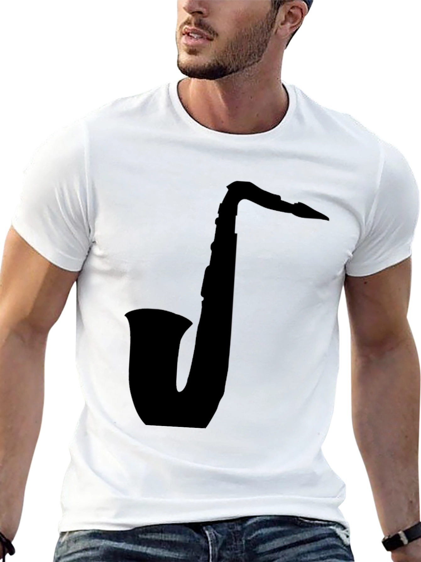Saxophone Silhouette T-Shirt - Classic Music Lover Tee