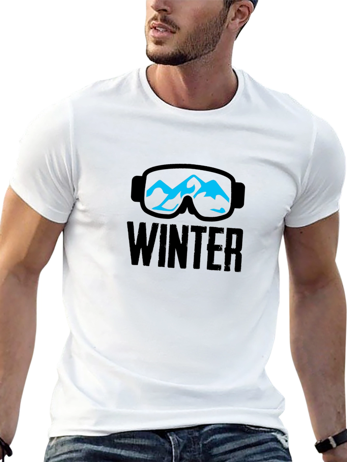Winter Mountain Ski Goggles Graphic T-Shirt