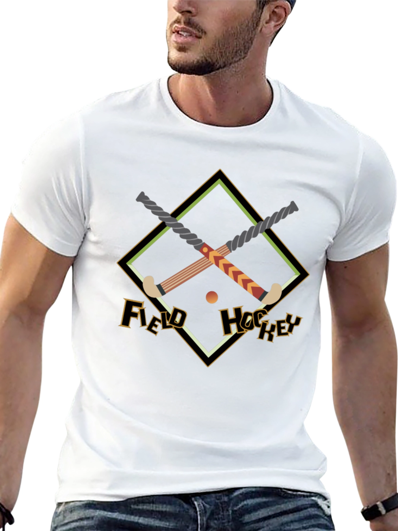 Field Hockey Graphic Tee - Black Cotton Shirt