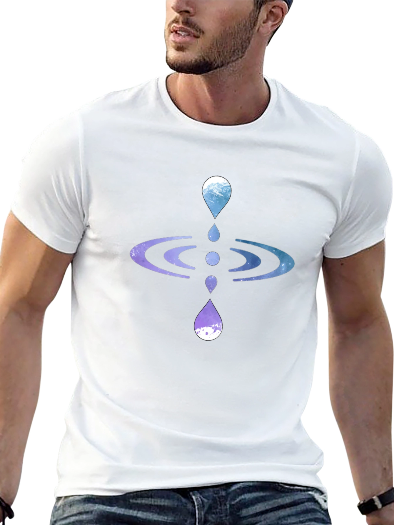 Zen Water Drop Graphic Tee - Black