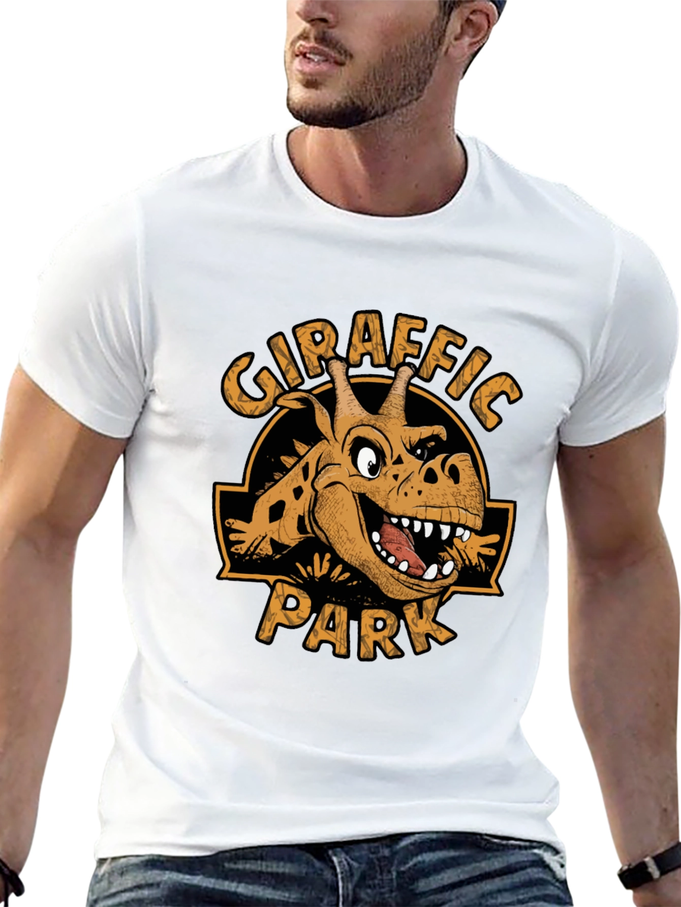 Giraffaic Park T-Shirt - Novelty Giraffe Jurassic Parody