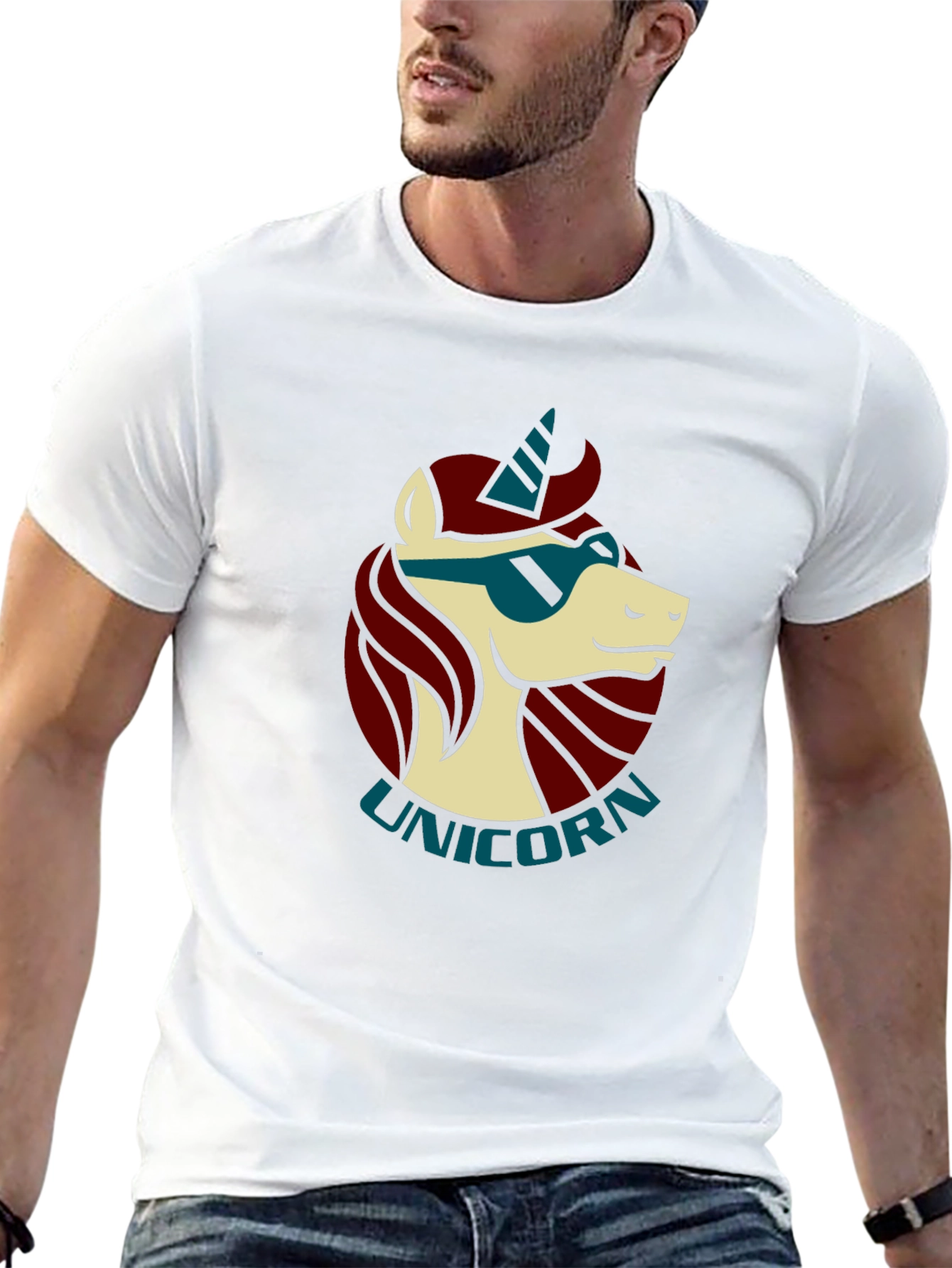 Cool Unicorn Graphic Black T-Shirt