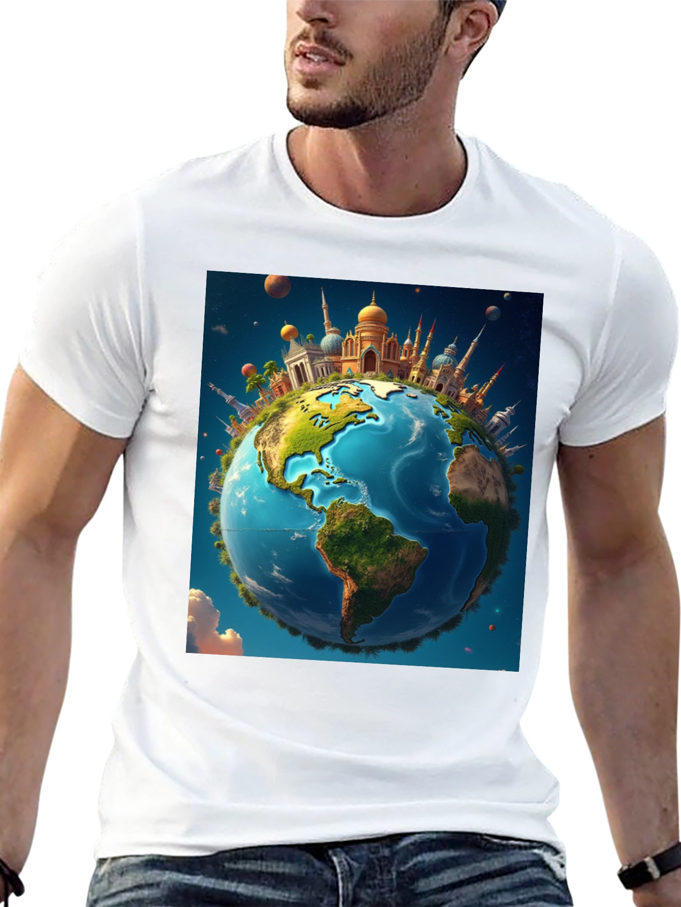 World Landmark Globe Graphic Tee