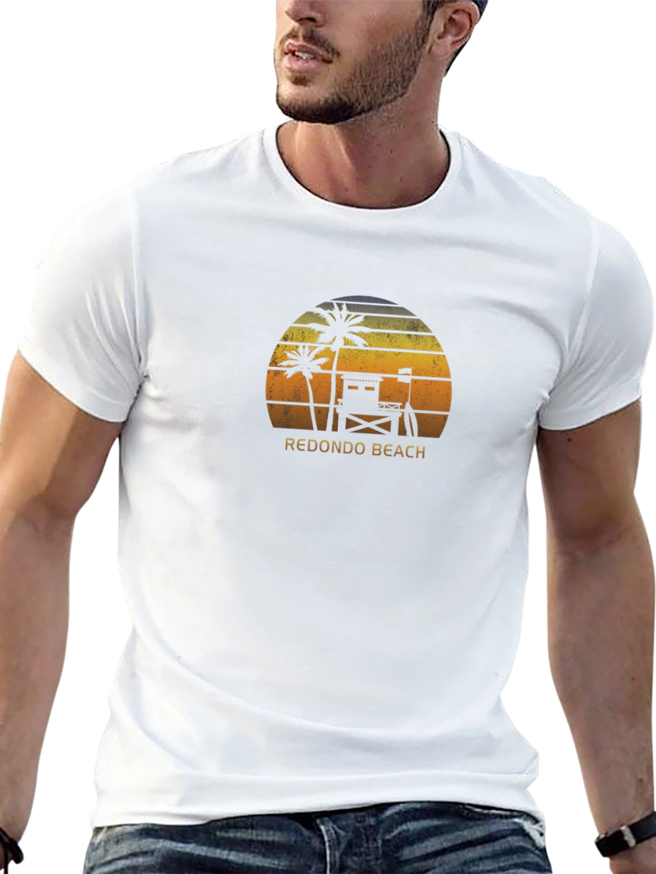 Redondo Beach Palm Tree Sunset Graphic Tee
