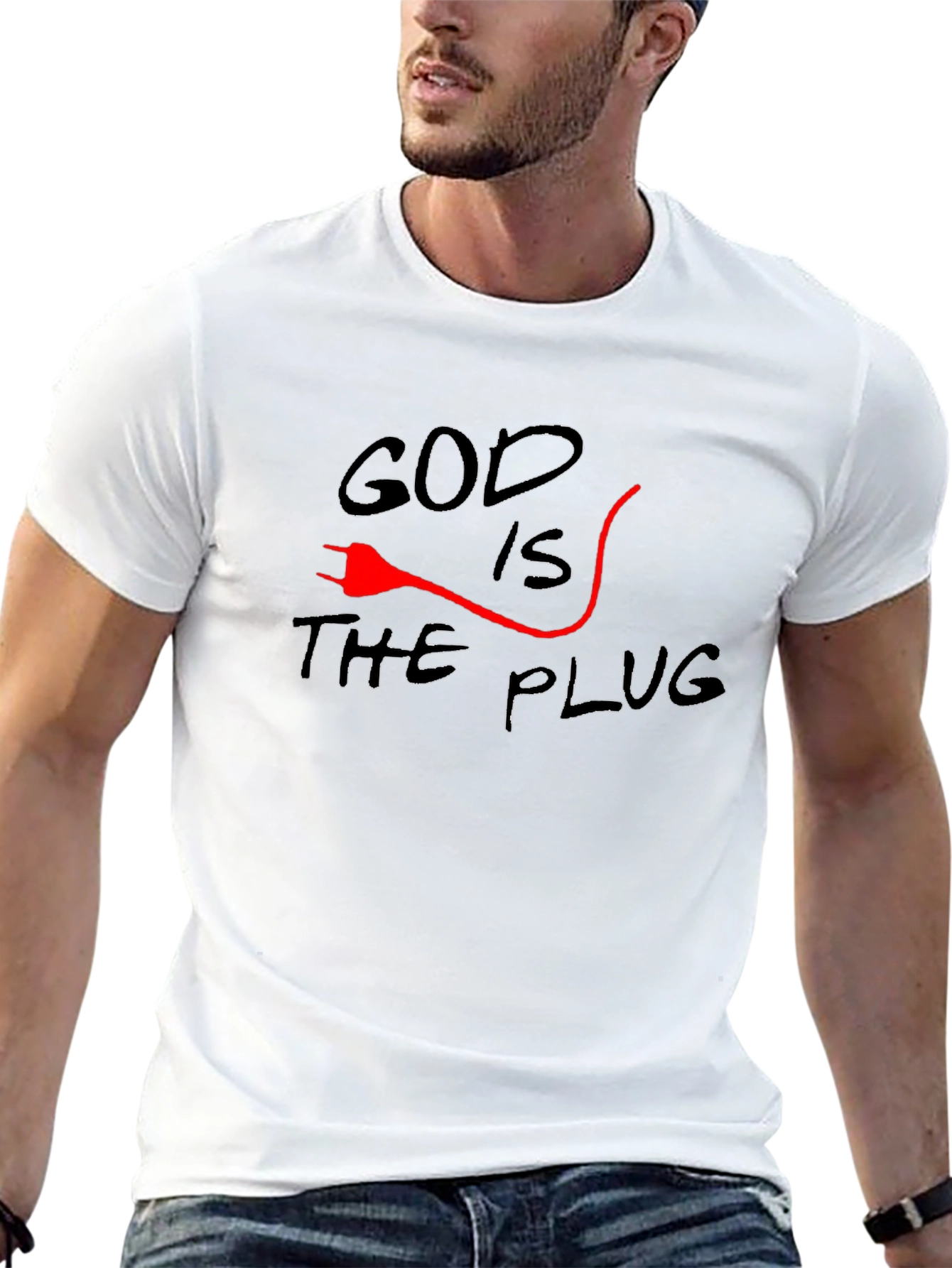 God is the Plug Graphic T-Shirt - Black