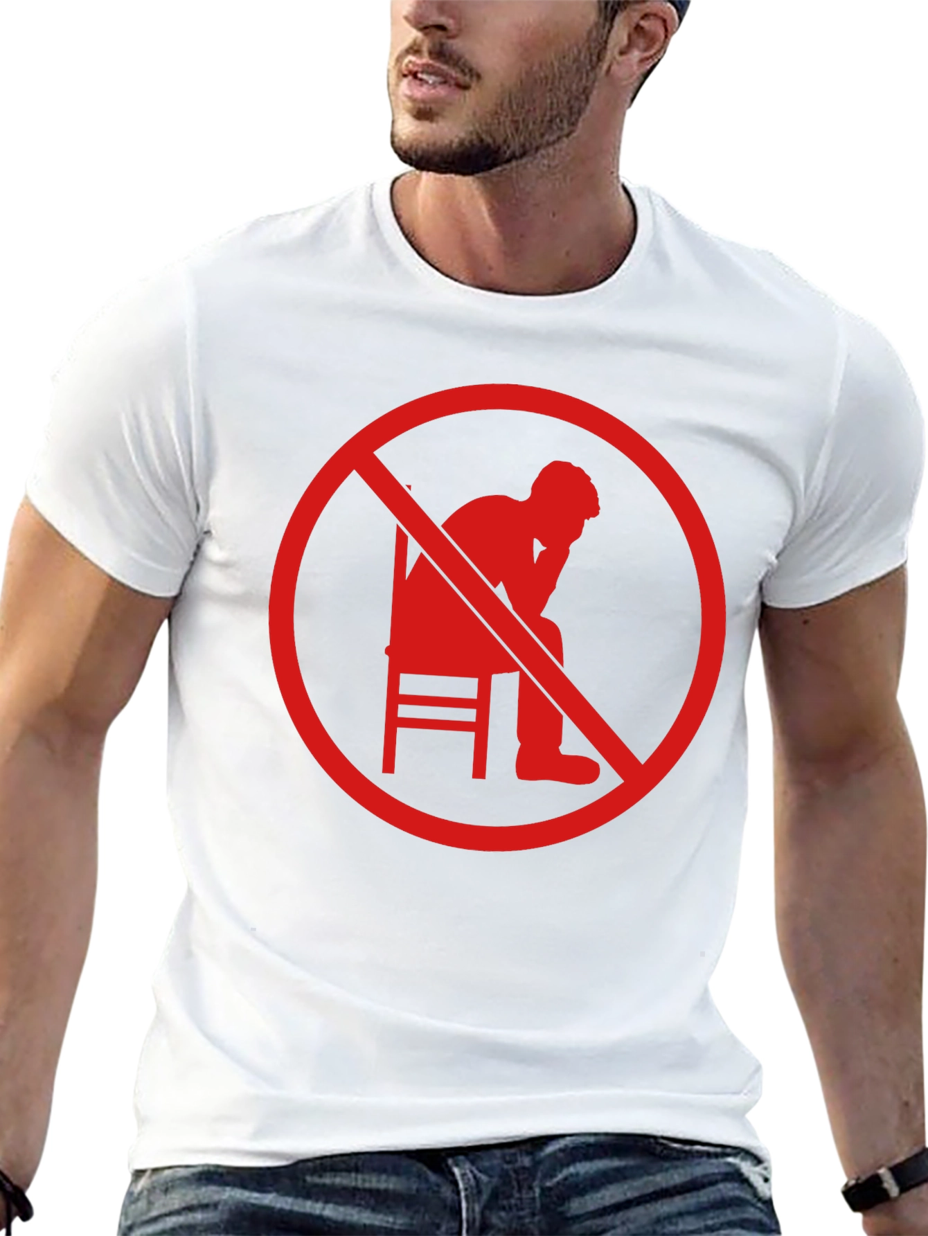 No Thinking Graphic T-Shirt - Mens Black Tee