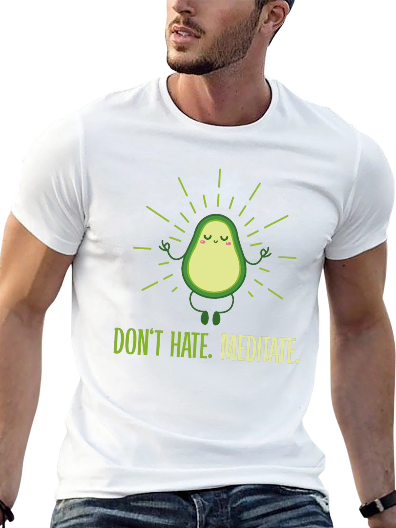 Meditating Avocado Graphic T-Shirt