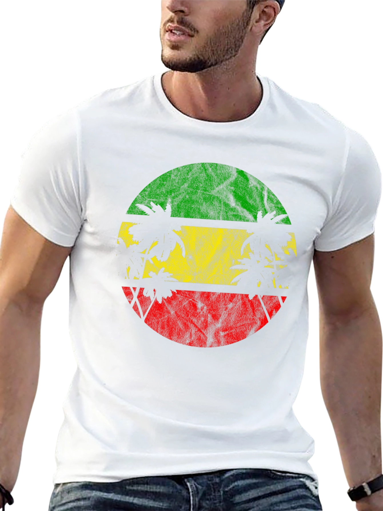 Rasta Palm Tree Graphic T-Shirt